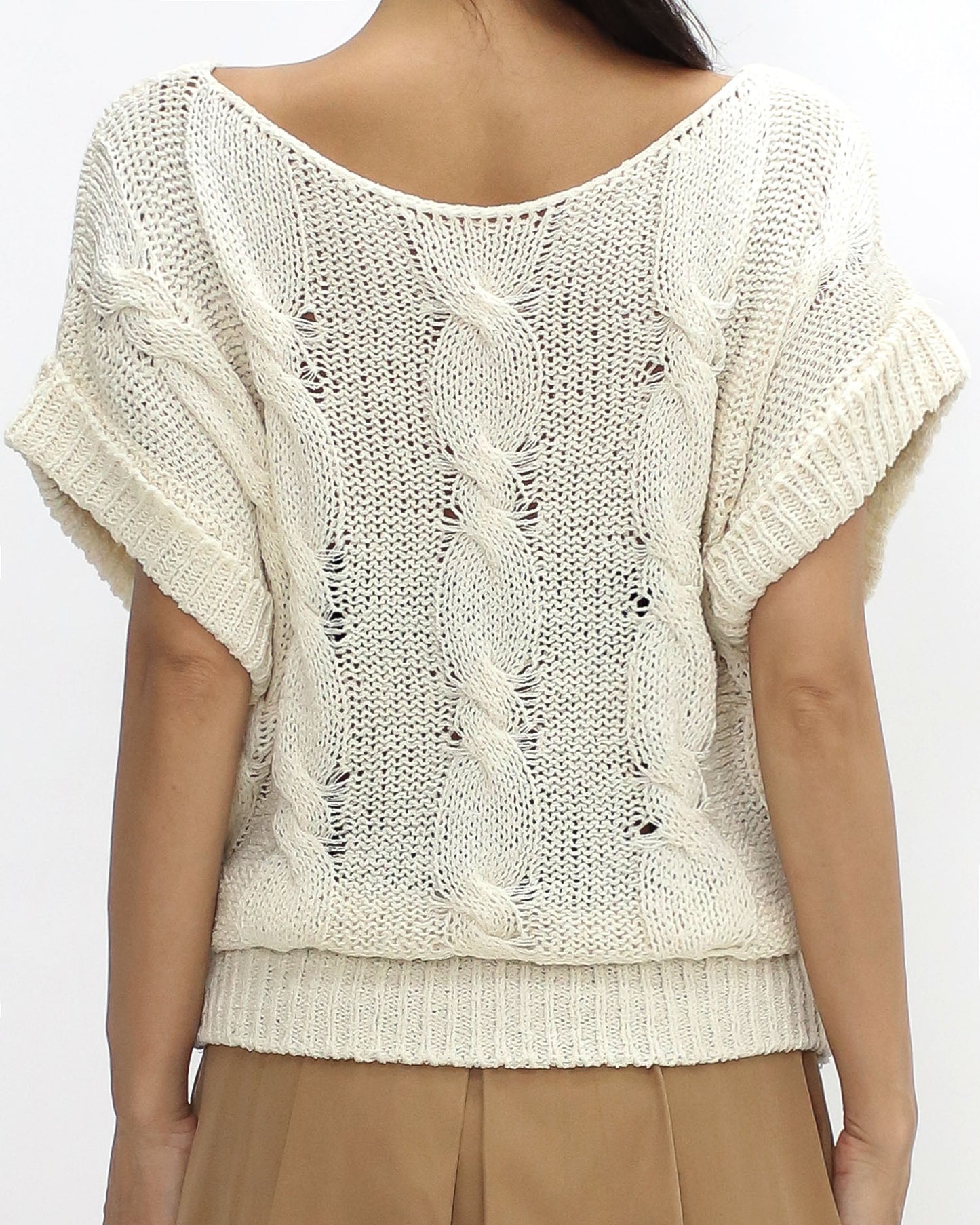 ivory twisted knitted top *pre-order*