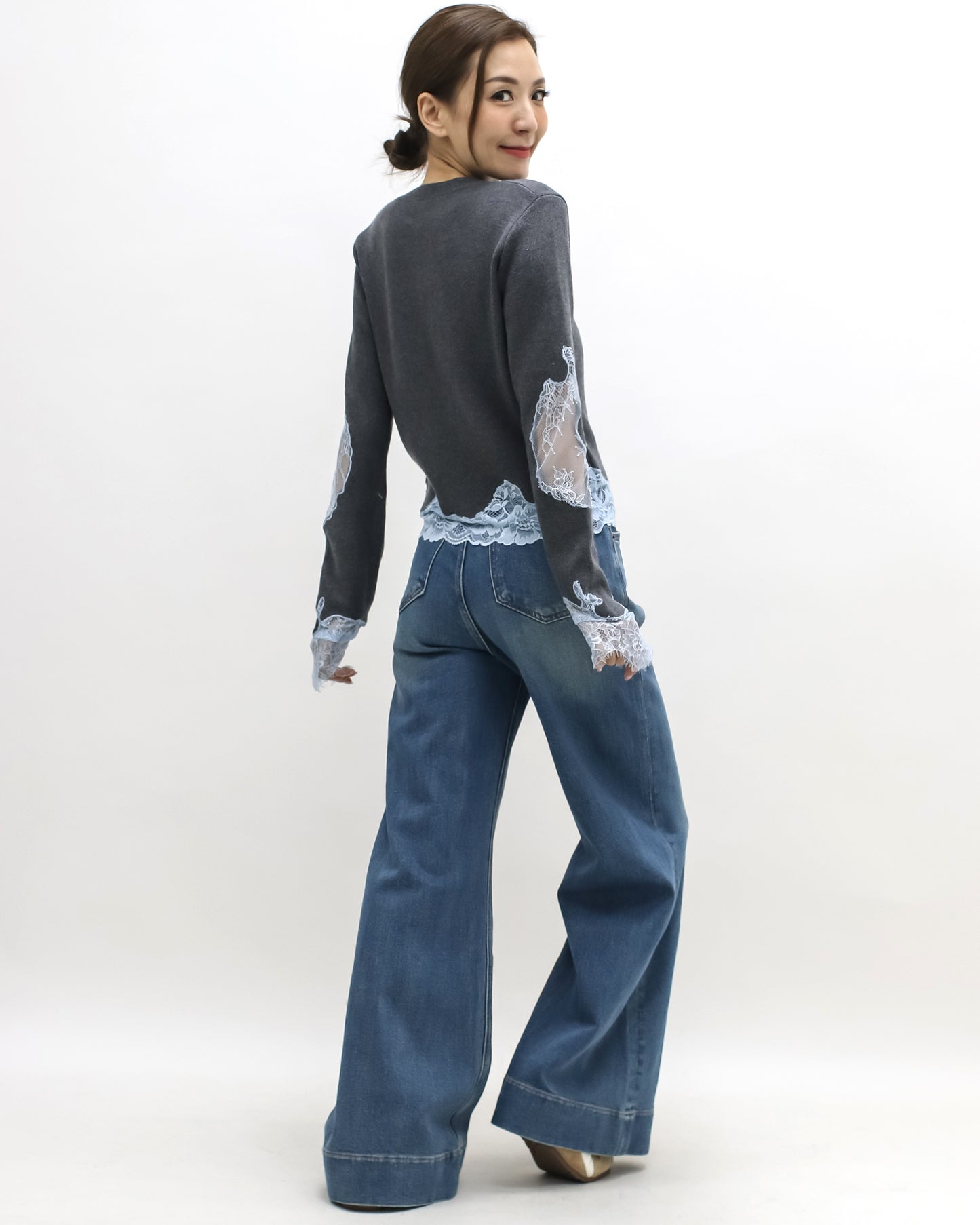 washed blue denim flare jeans *pre-order*
