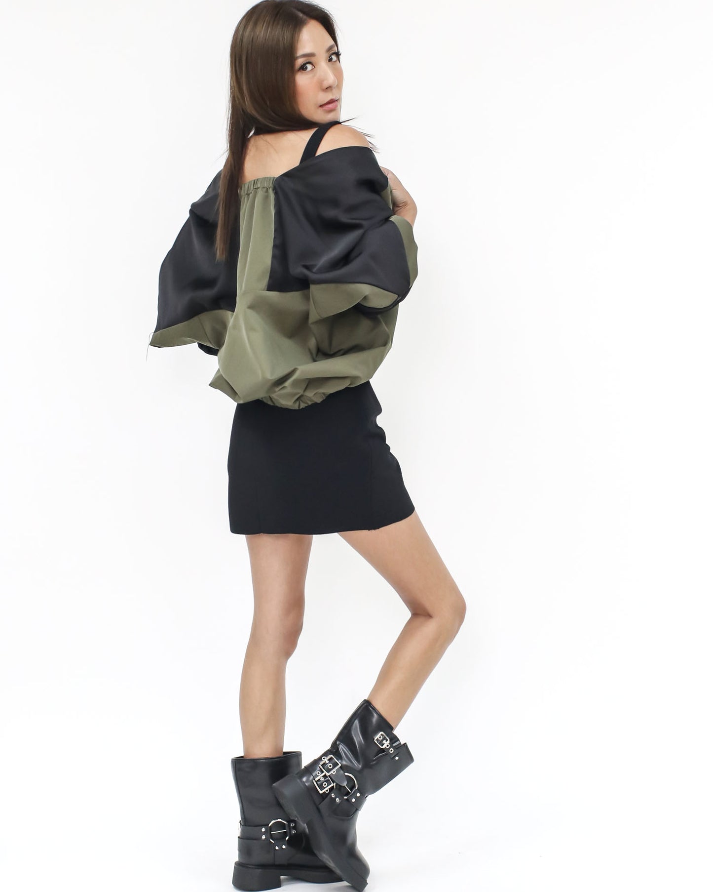 black & green tech throw on jacket *preorder* STYLEGAL