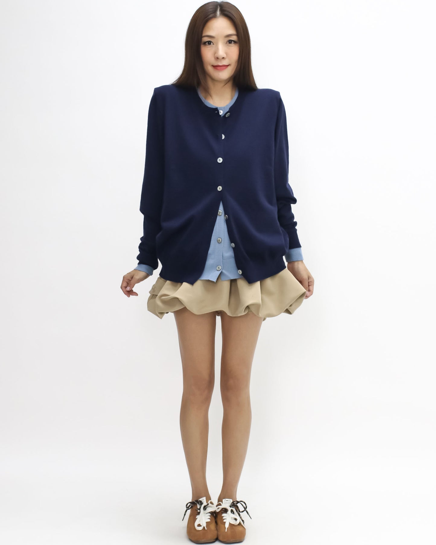 navy & blue layer knitted cardigan *pre-order*