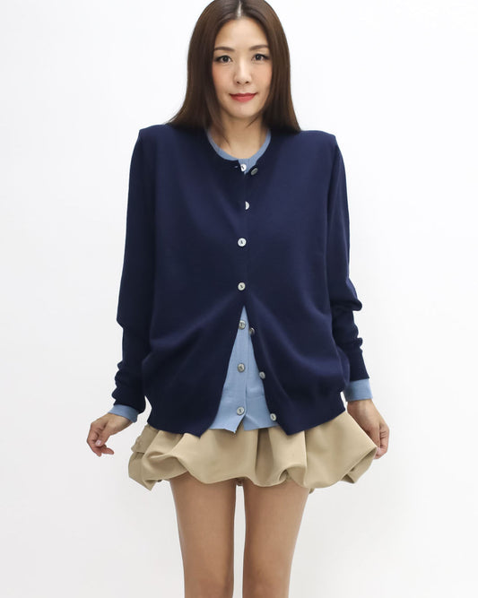 navy & blue layer knitted cardigan *pre-order*