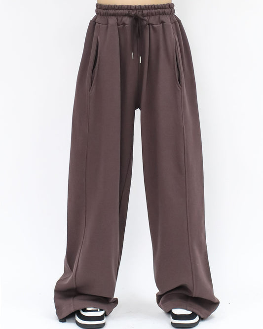 purple brown straight legs sweat pants