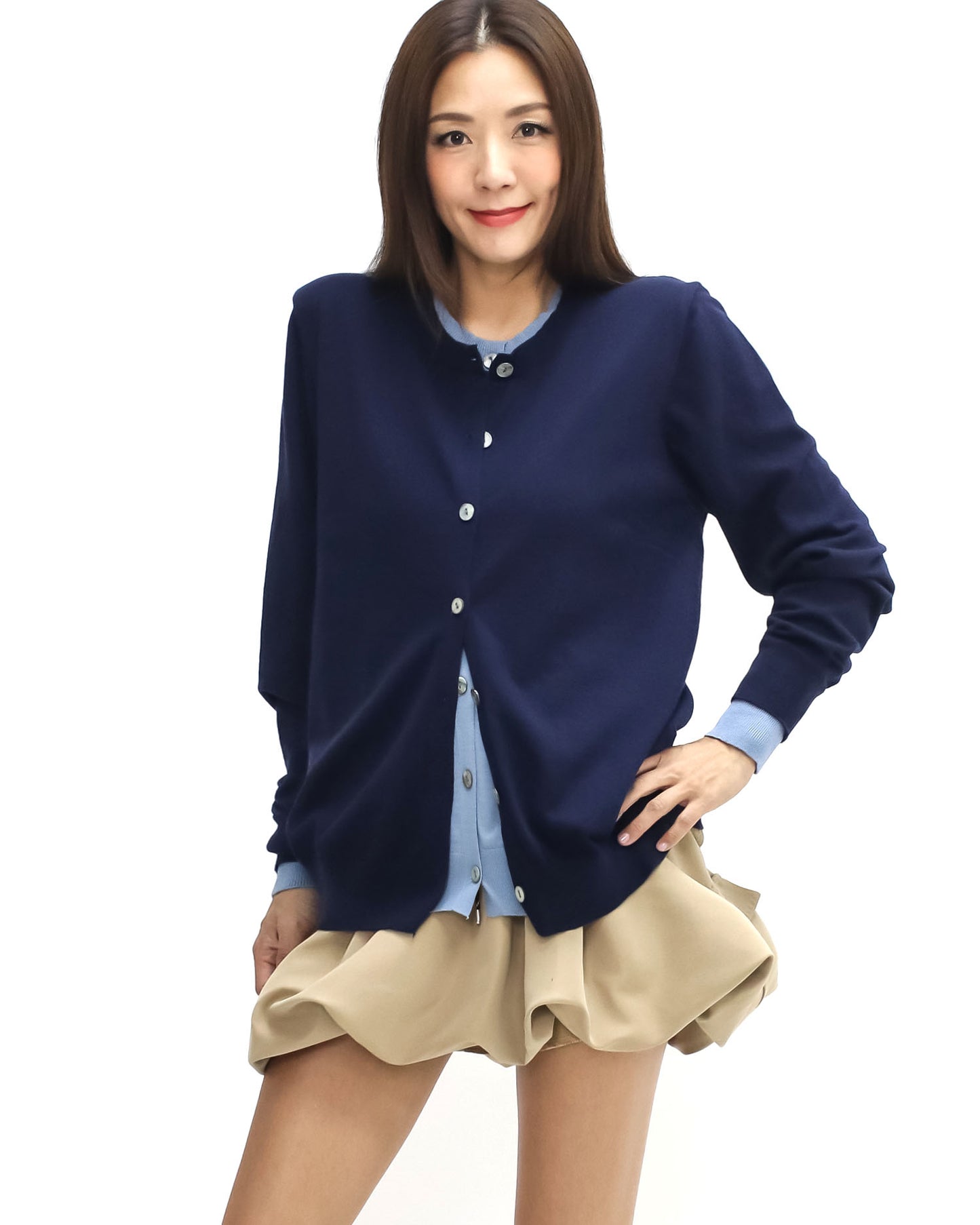 navy & blue layer knitted cardigan *pre-order*