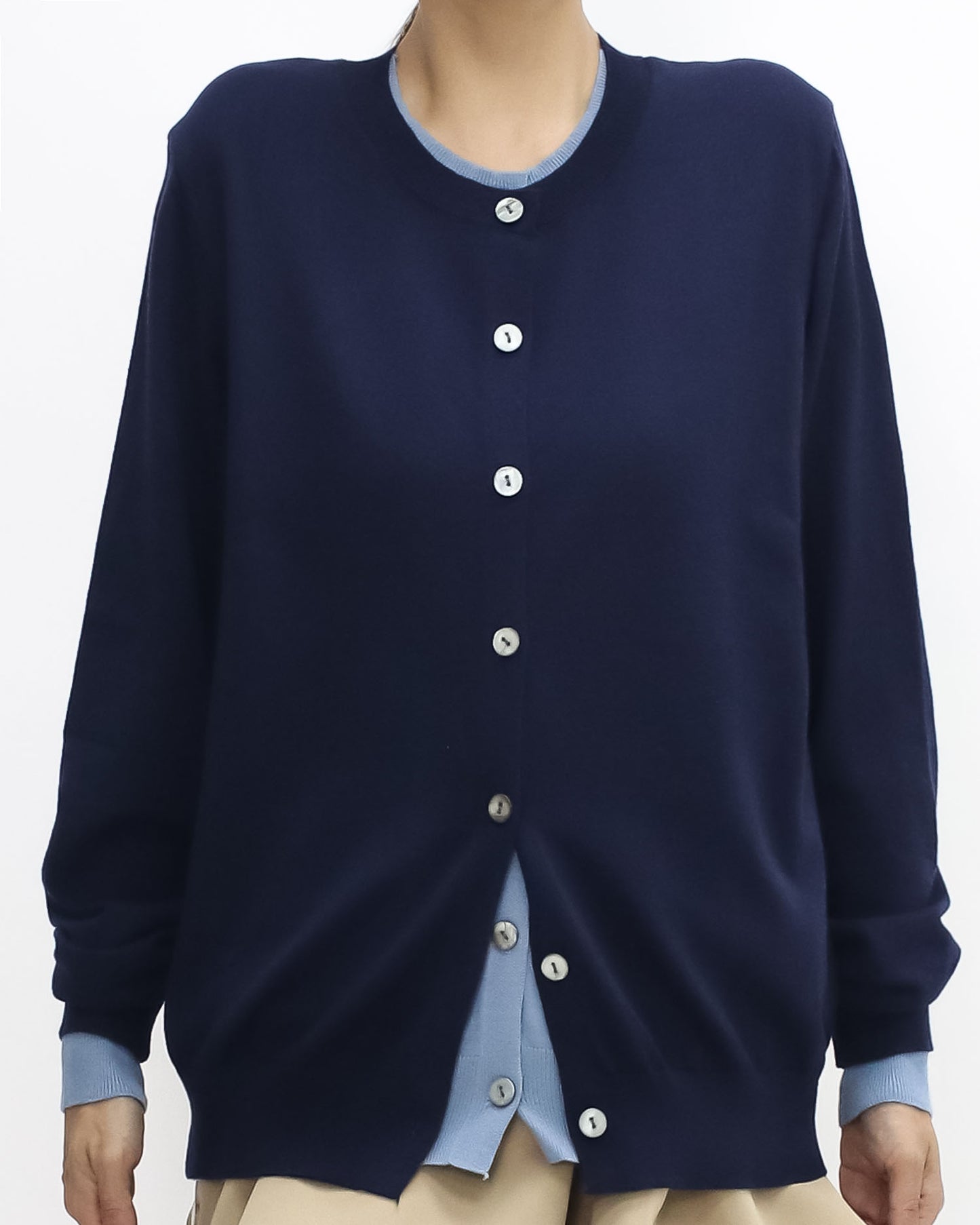 navy & blue layer knitted cardigan *pre-order*