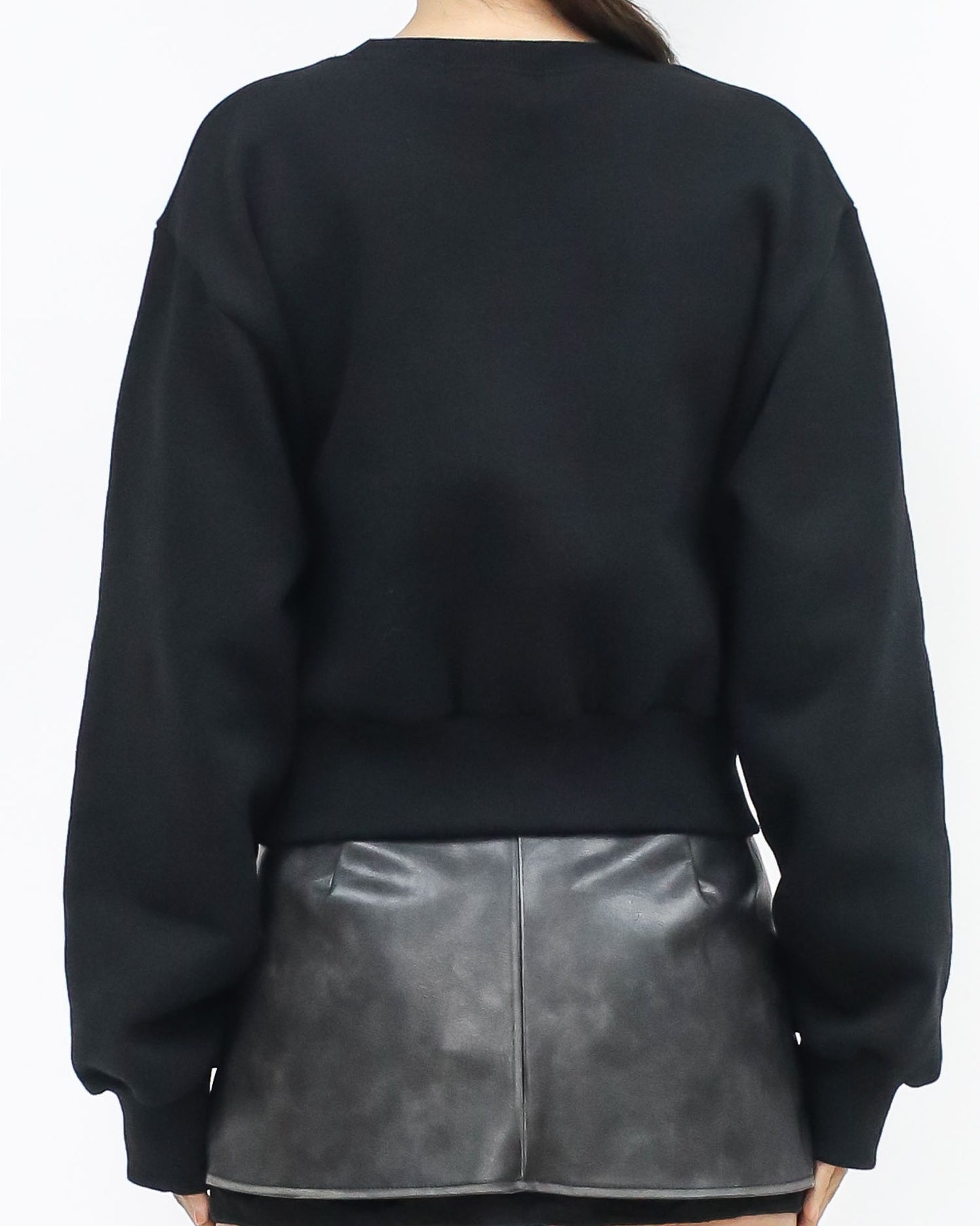 black tweed COCO fleece sweatshirt
