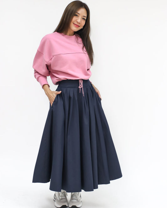 pink drawstring waist sweatshirt
