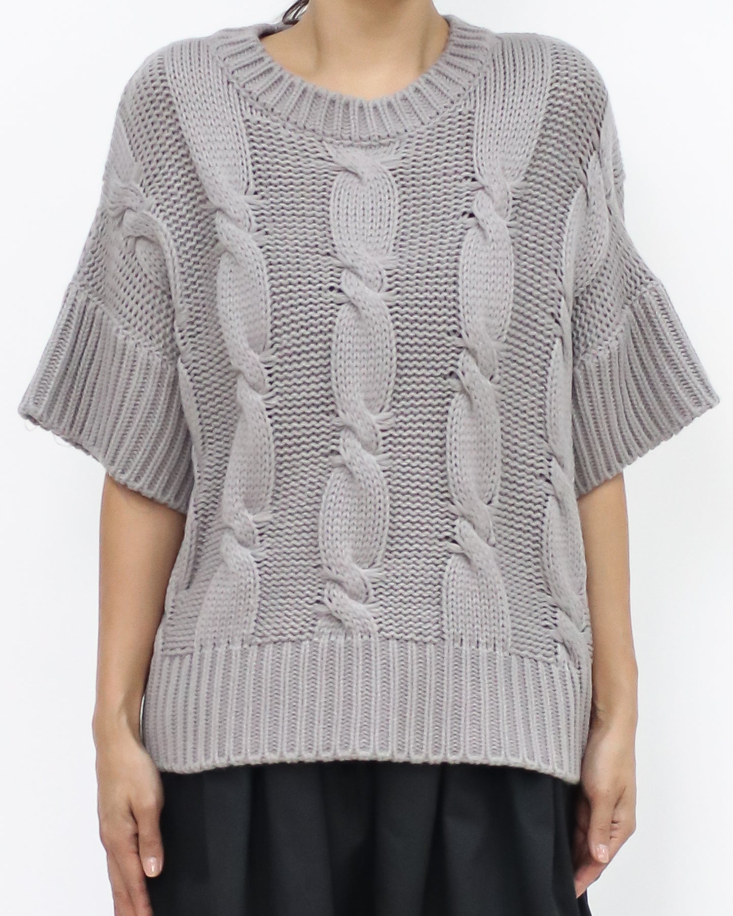 grey twisted knitted top *pre-order*