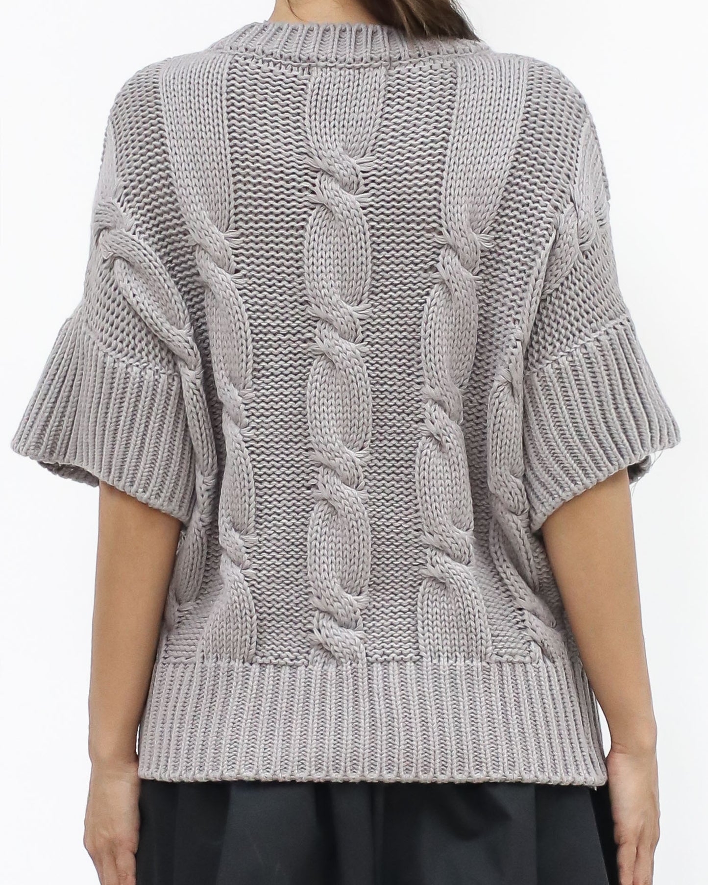 grey twisted knitted top