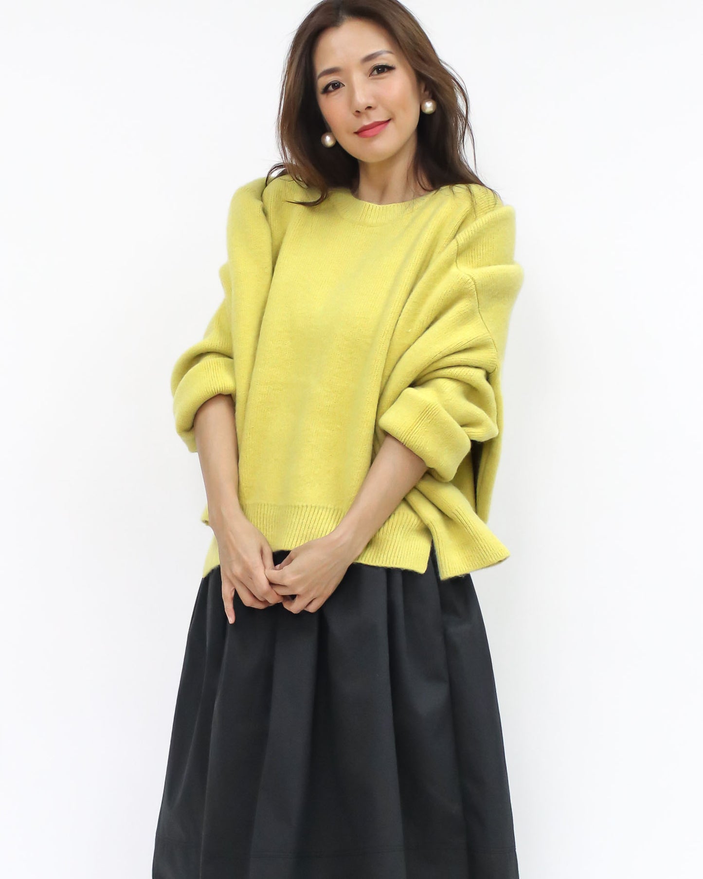 yellow basic knitted top