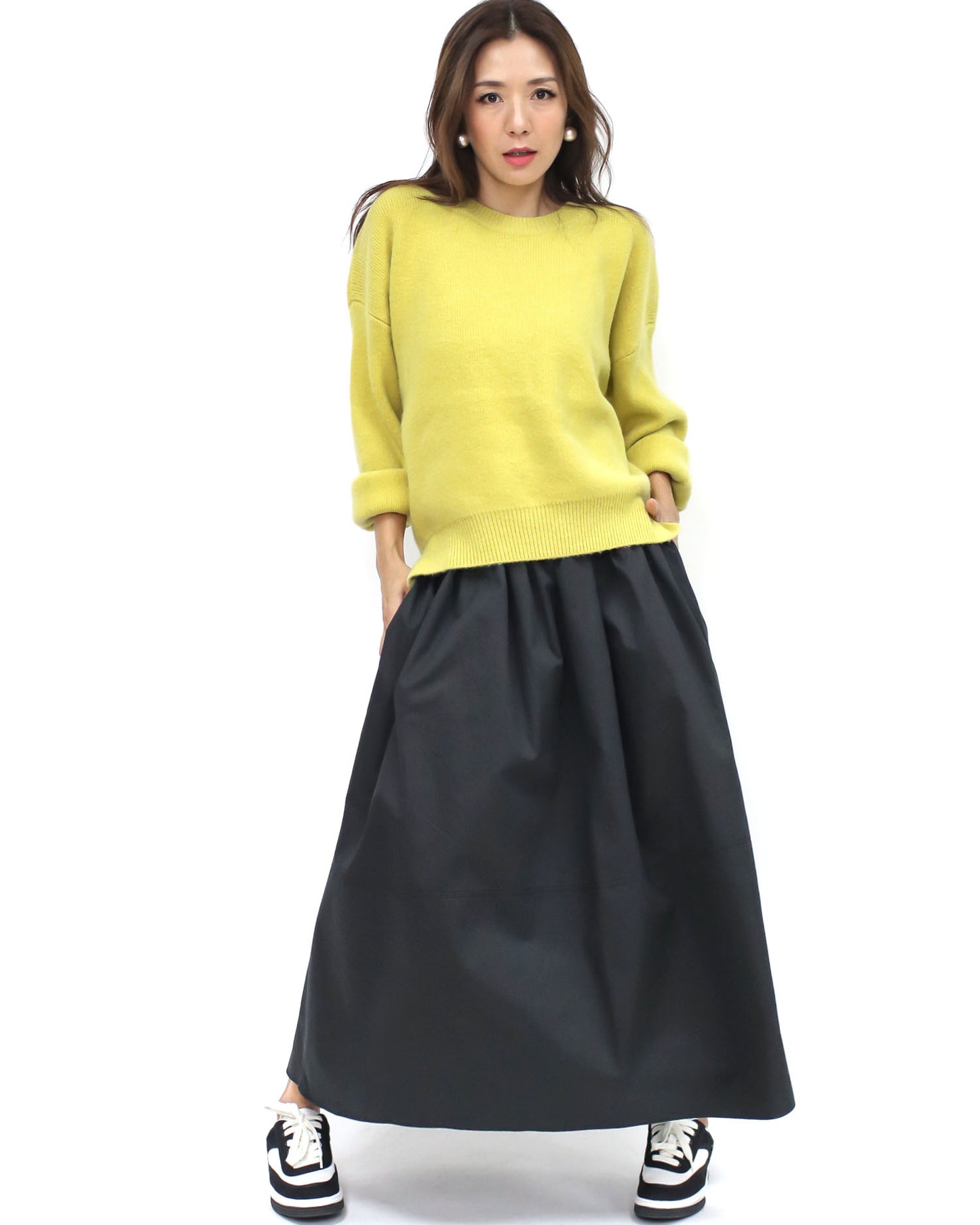 black flare cotton shirt skirt *pre-order*