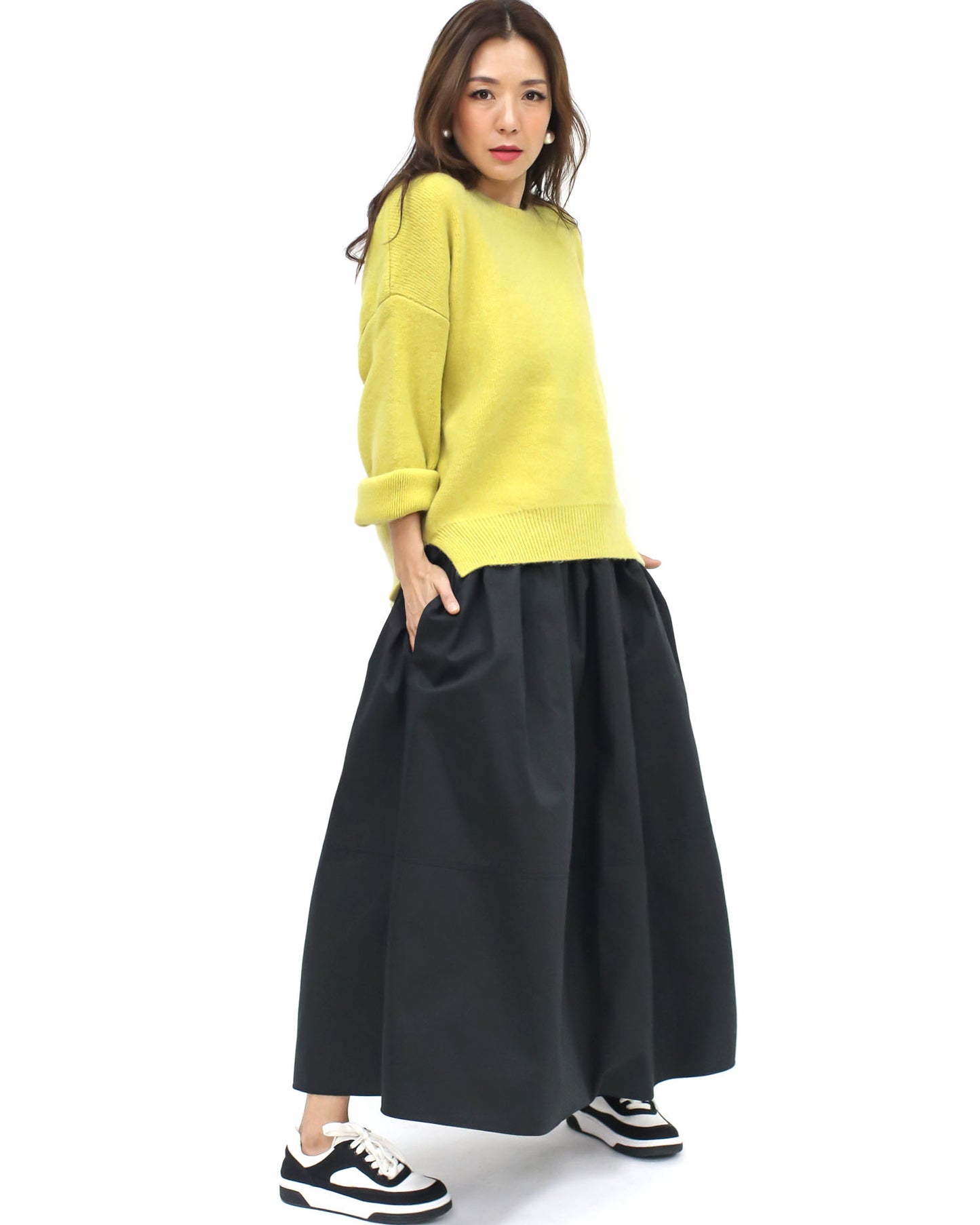 black flare cotton shirt skirt *pre-order*