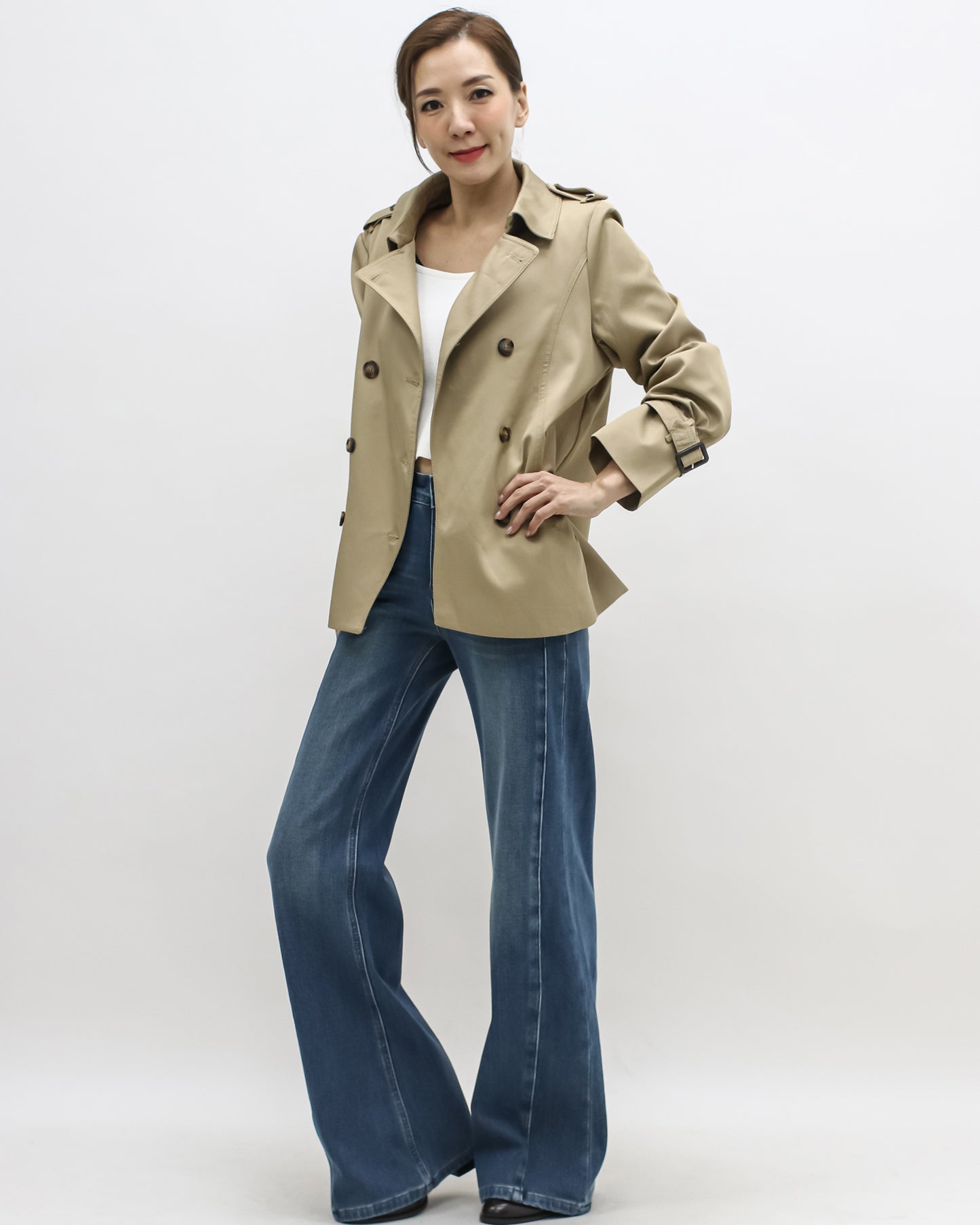 washed blue panel side denim jeans *pre-order*