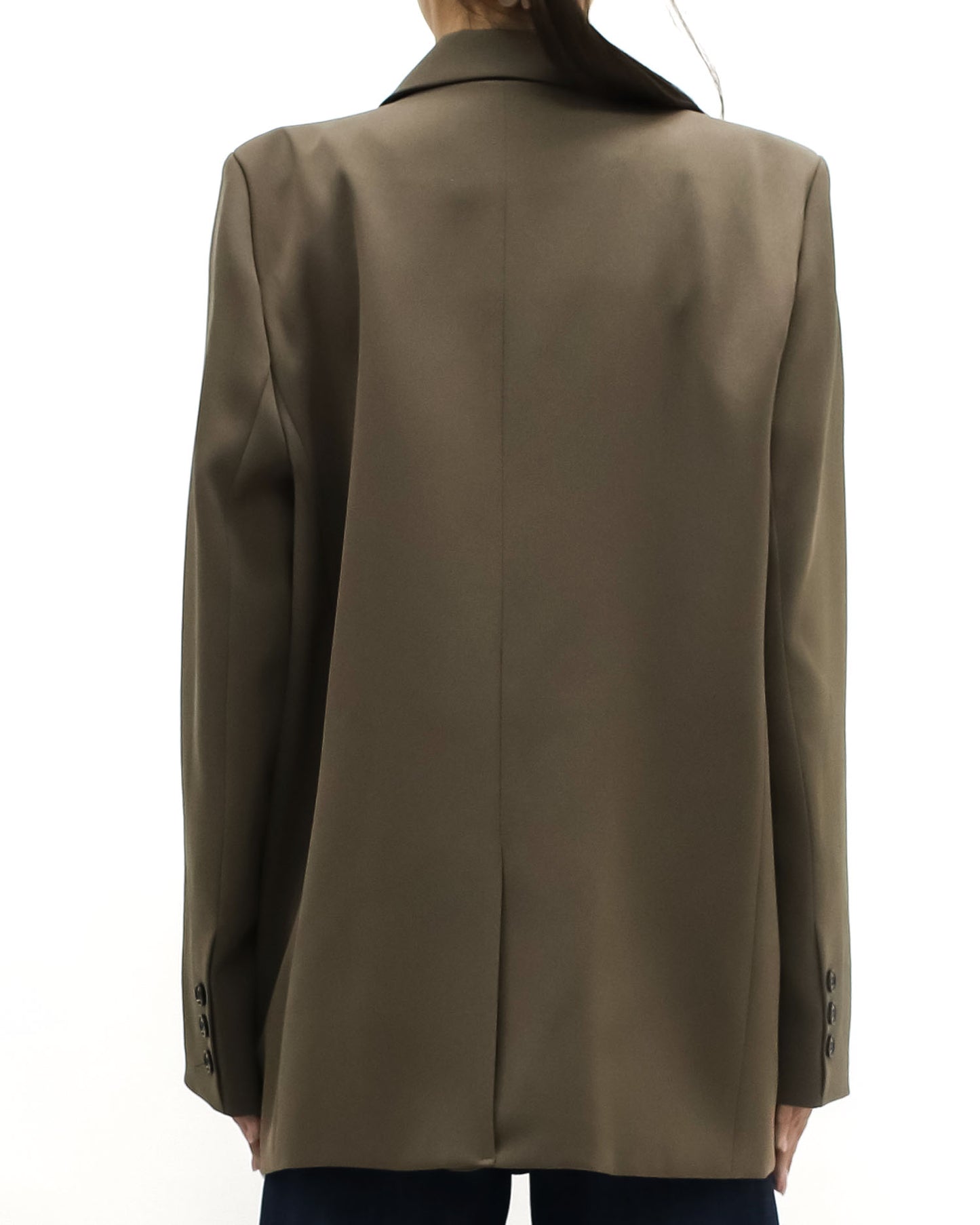 brown double button blazer