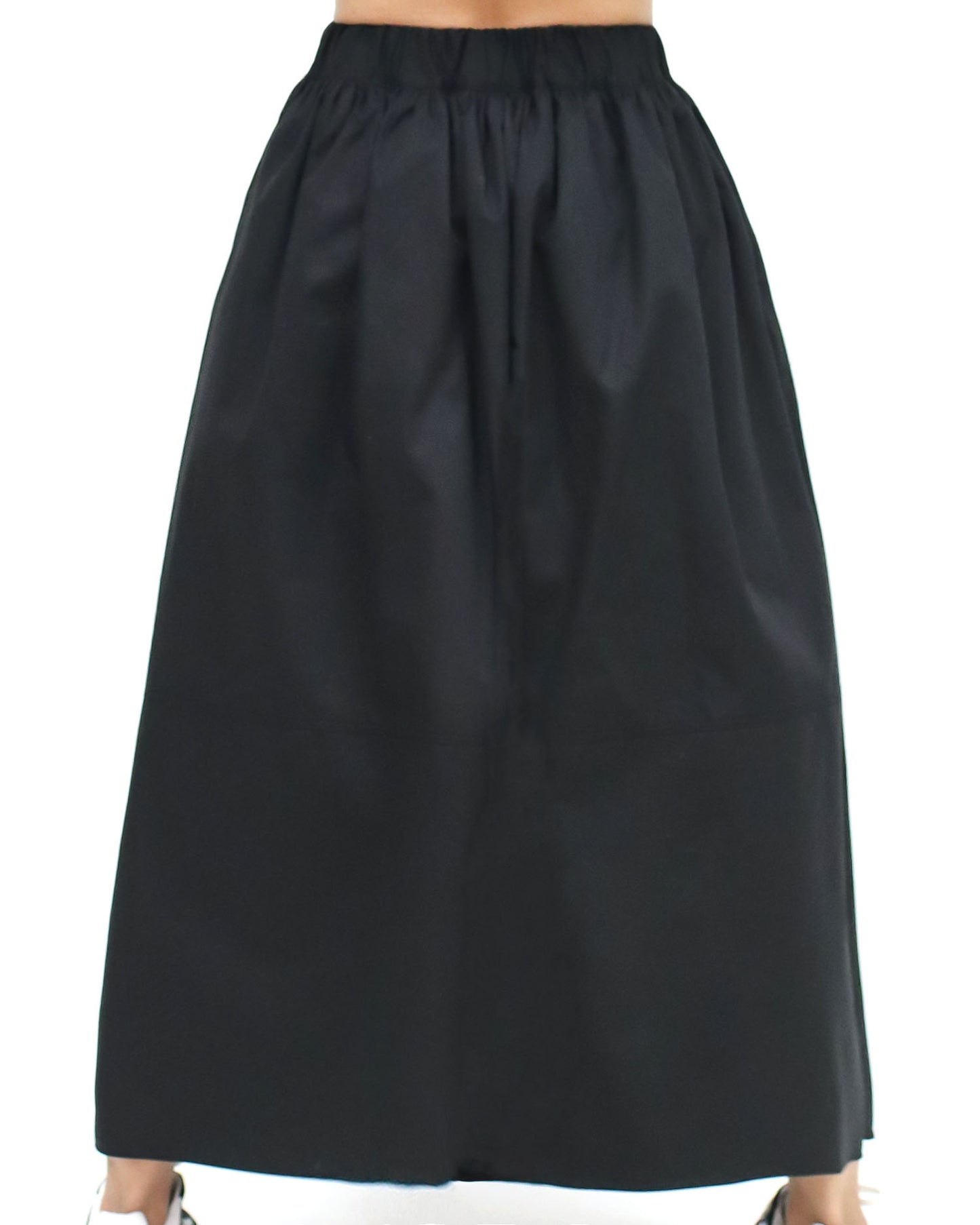 黑色喇叭棉質襯衫裙