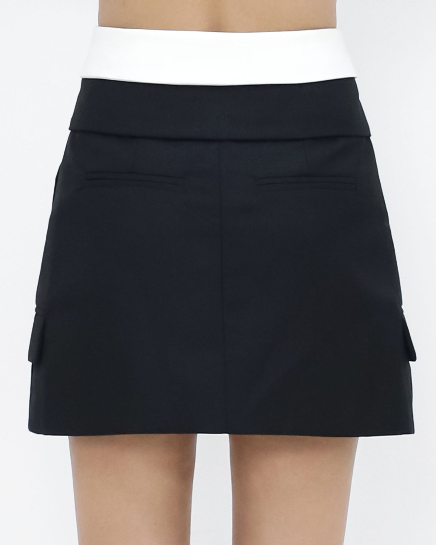 black & ivory fold cargo skirt *pre-order*