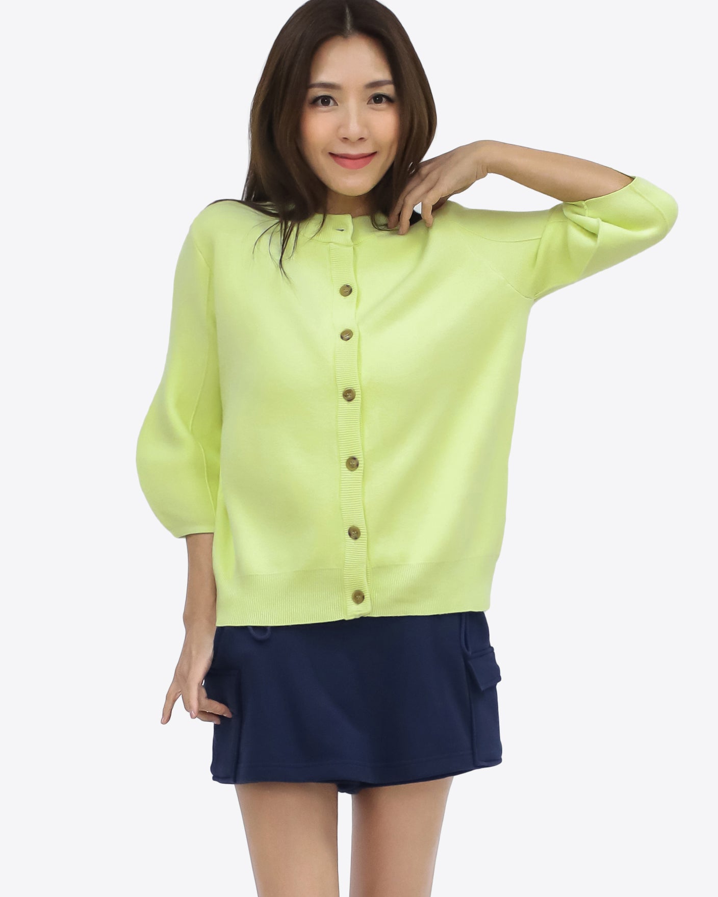 neon yellow knitted cardigan *pre-order*