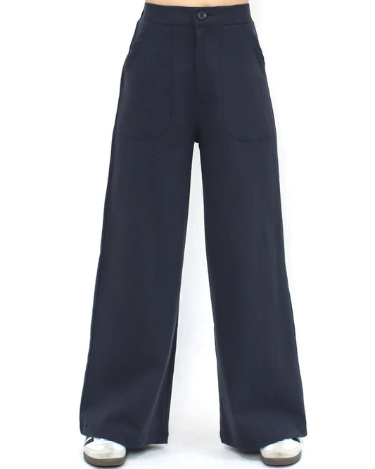 海軍藍直筒褲