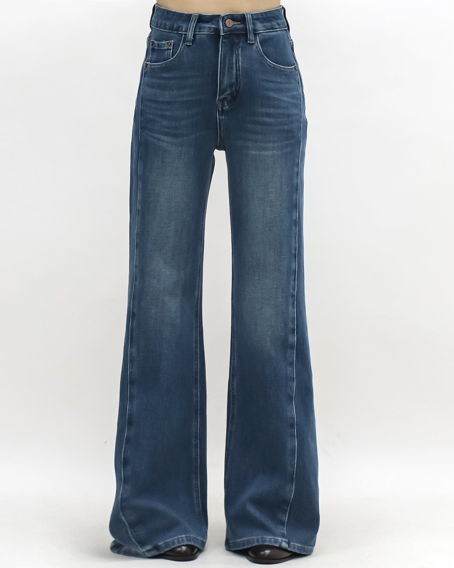 washed blue panel side denim jeans *pre-order*