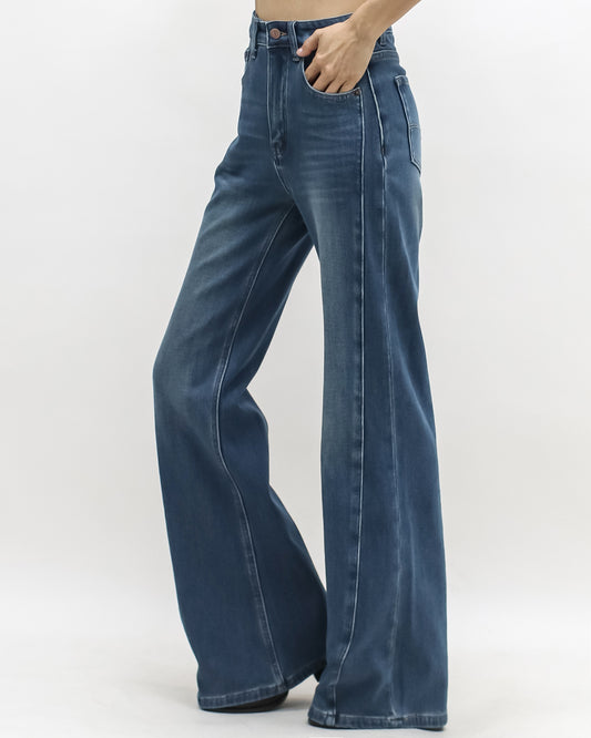 washed blue panel side denim jeans *pre-order*