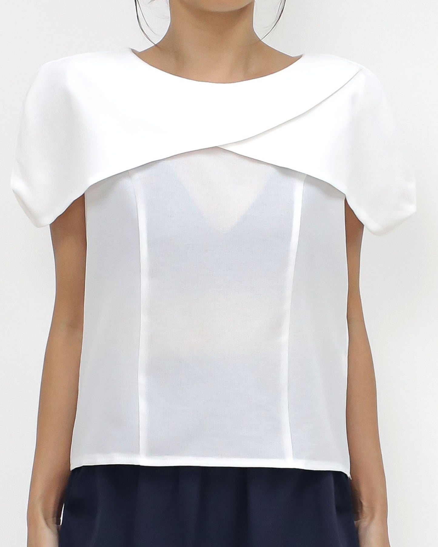 ivory linen cape top