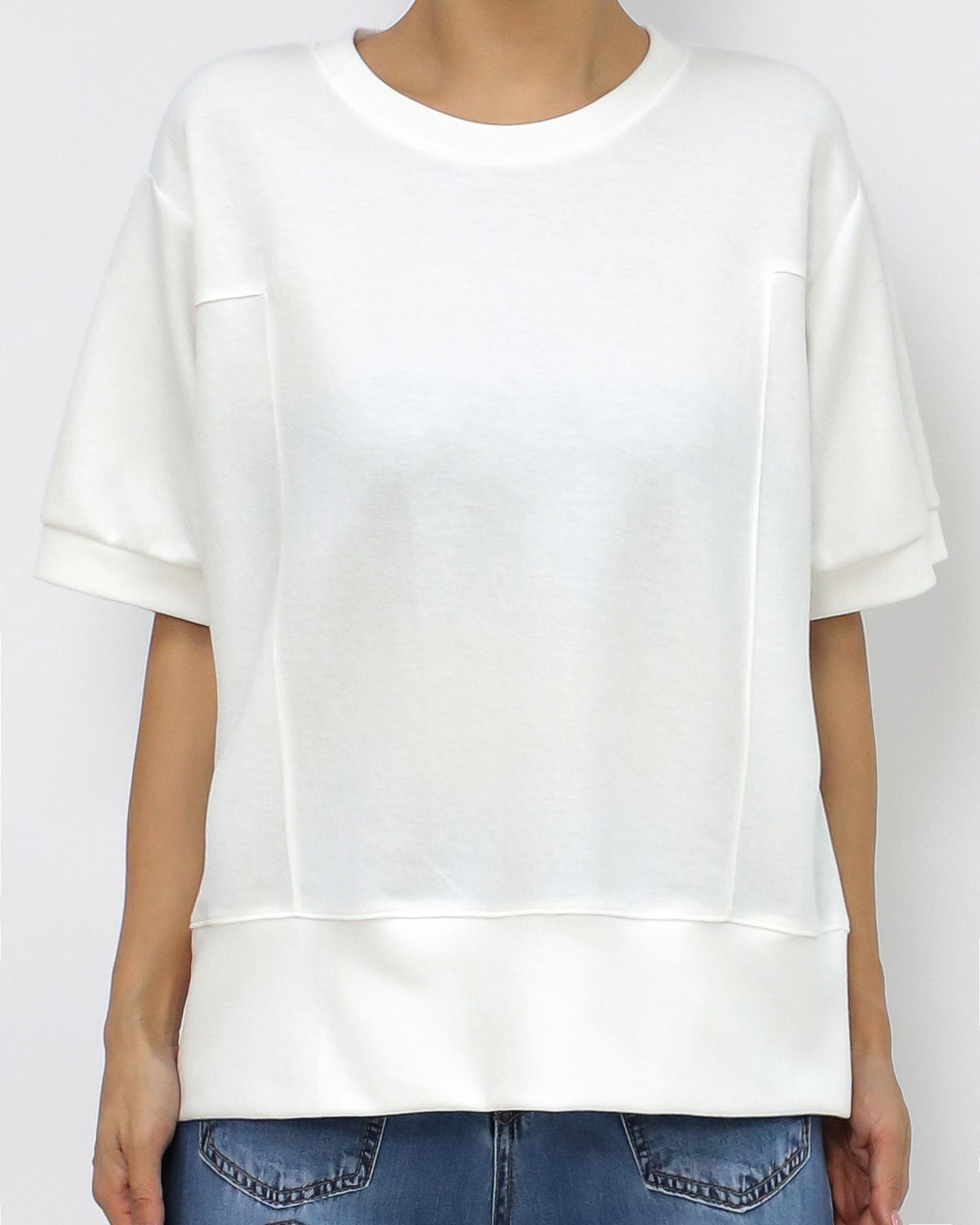 ivory split back tee