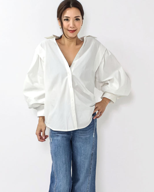 ivory puff sleeves shirt