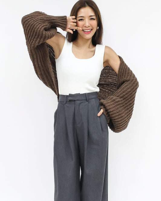 brown knitted shrug arm warmer *pre-order*