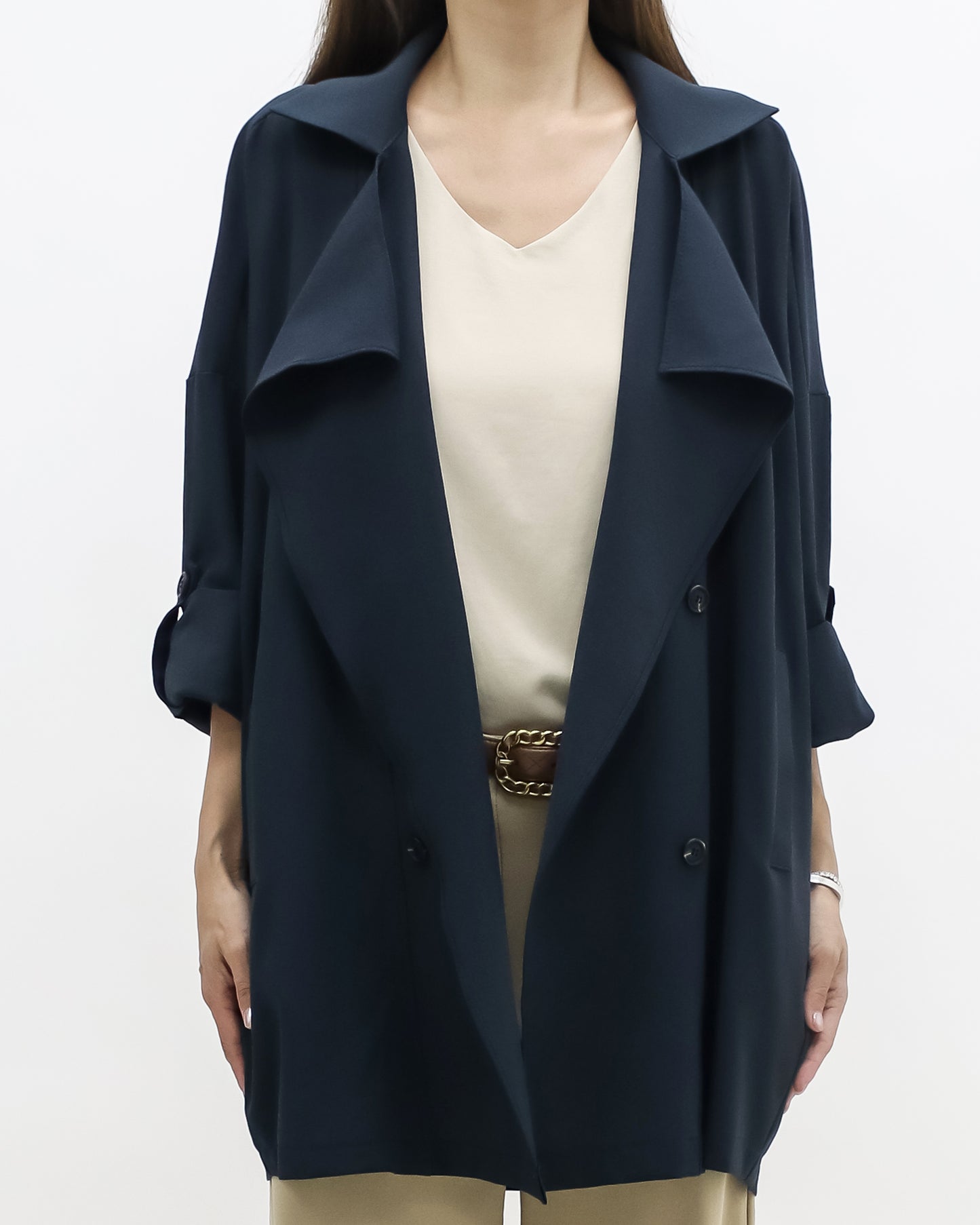 navy texture autumn jacket
