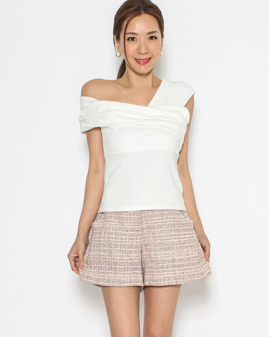 ivory pleats cotton vest *pre-order*