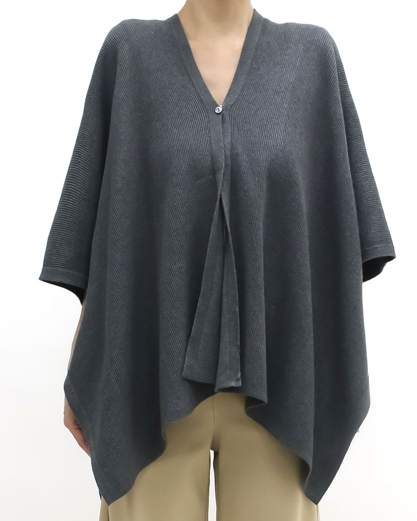 charcoal grey flare poncho