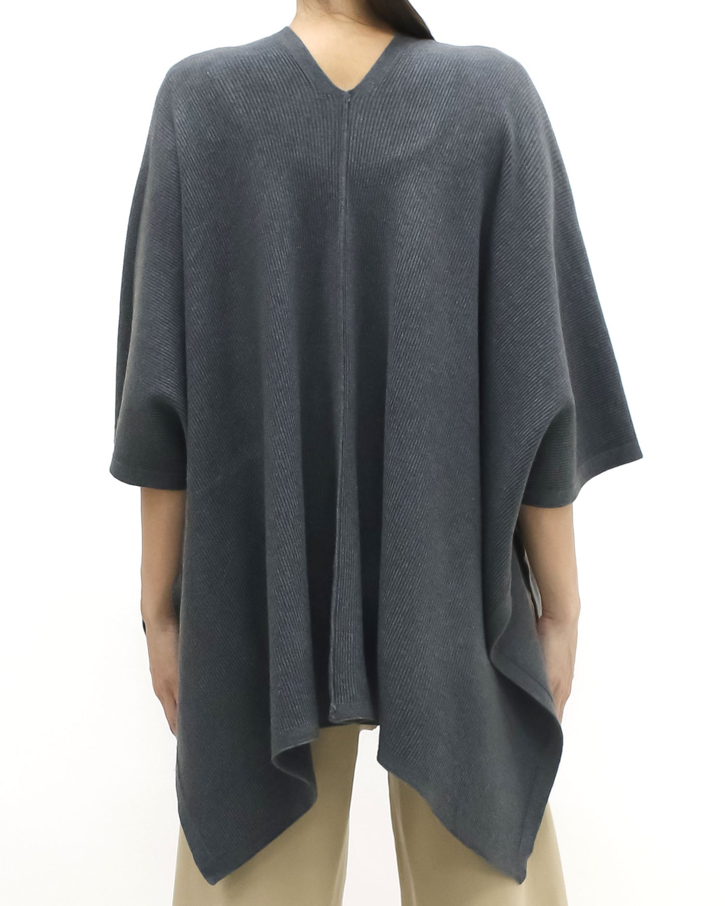 charcoal grey flare poncho
