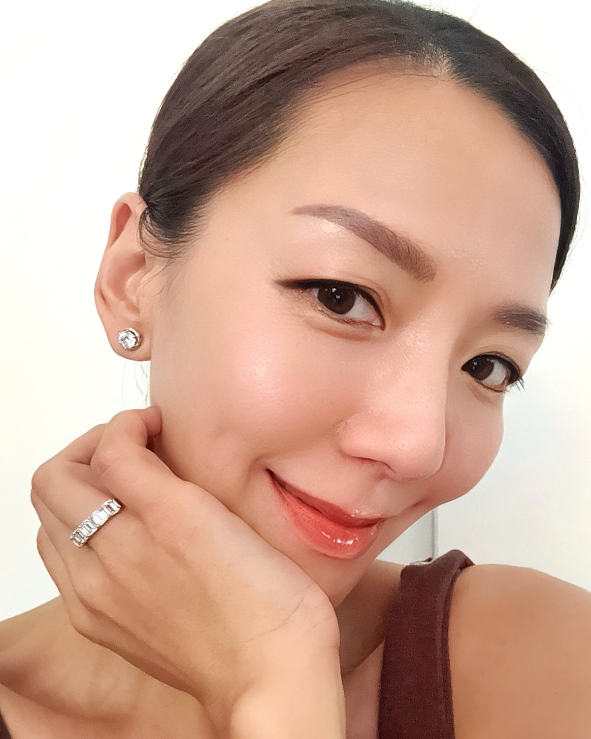 GAL 彩色人造鑽石耳釘