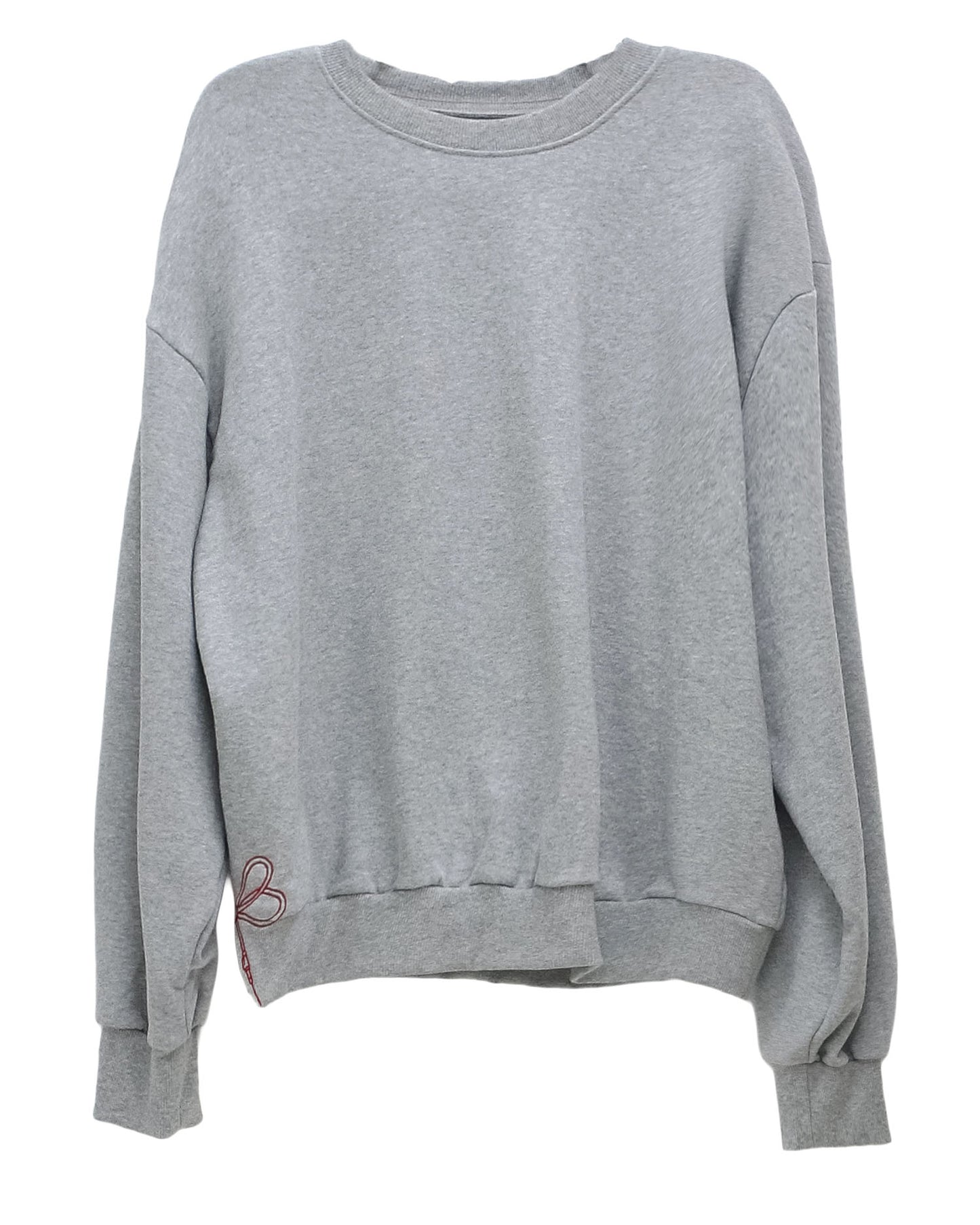 grey w/ pink embroidered bow side sweatshirt