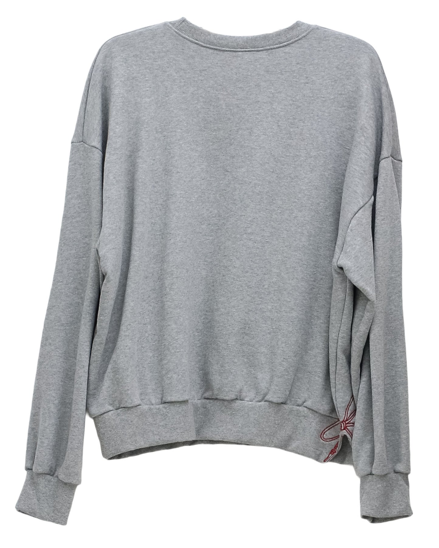 grey w/ pink embroidered bow side sweatshirt
