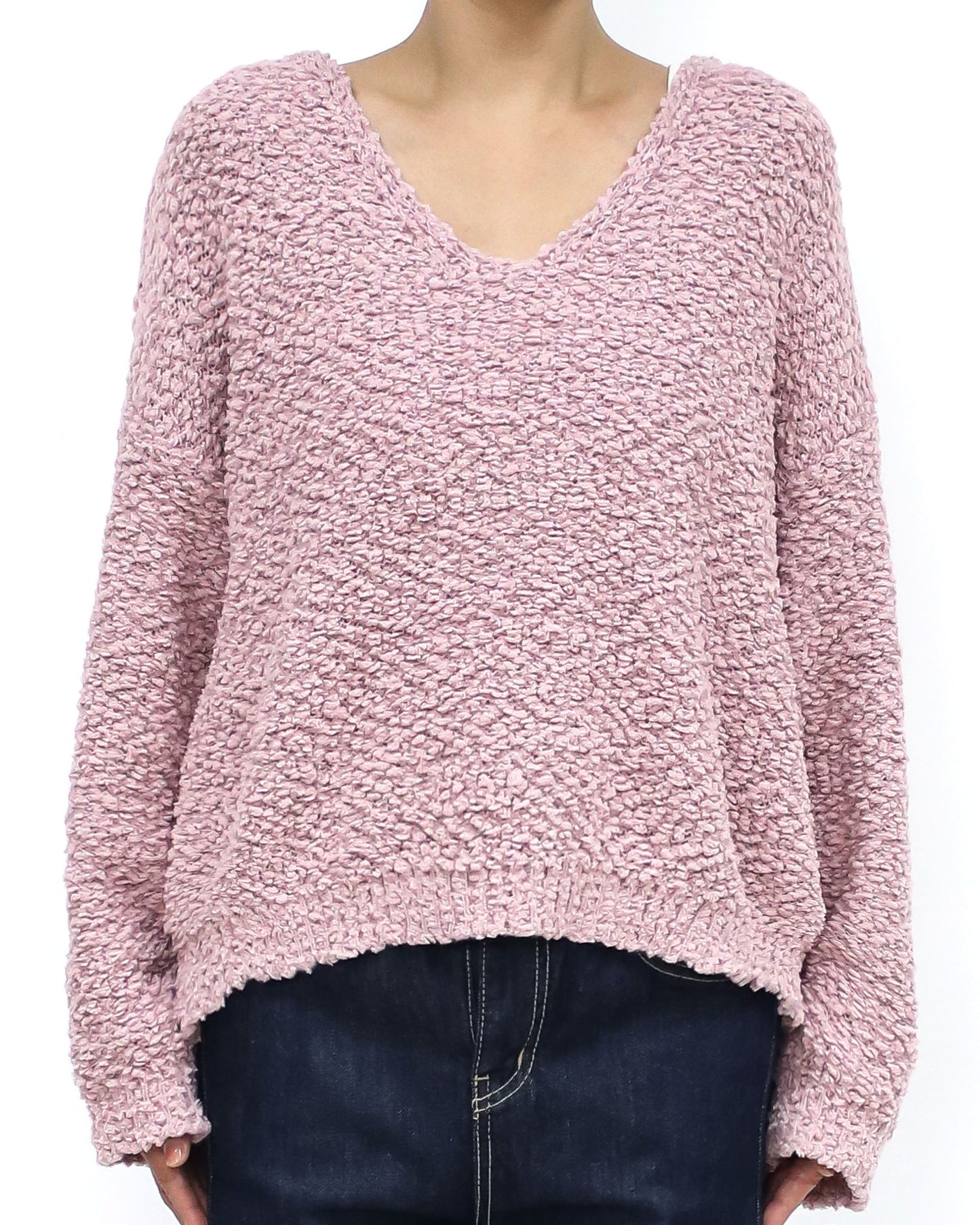 pink texture knitted top *pre-order*