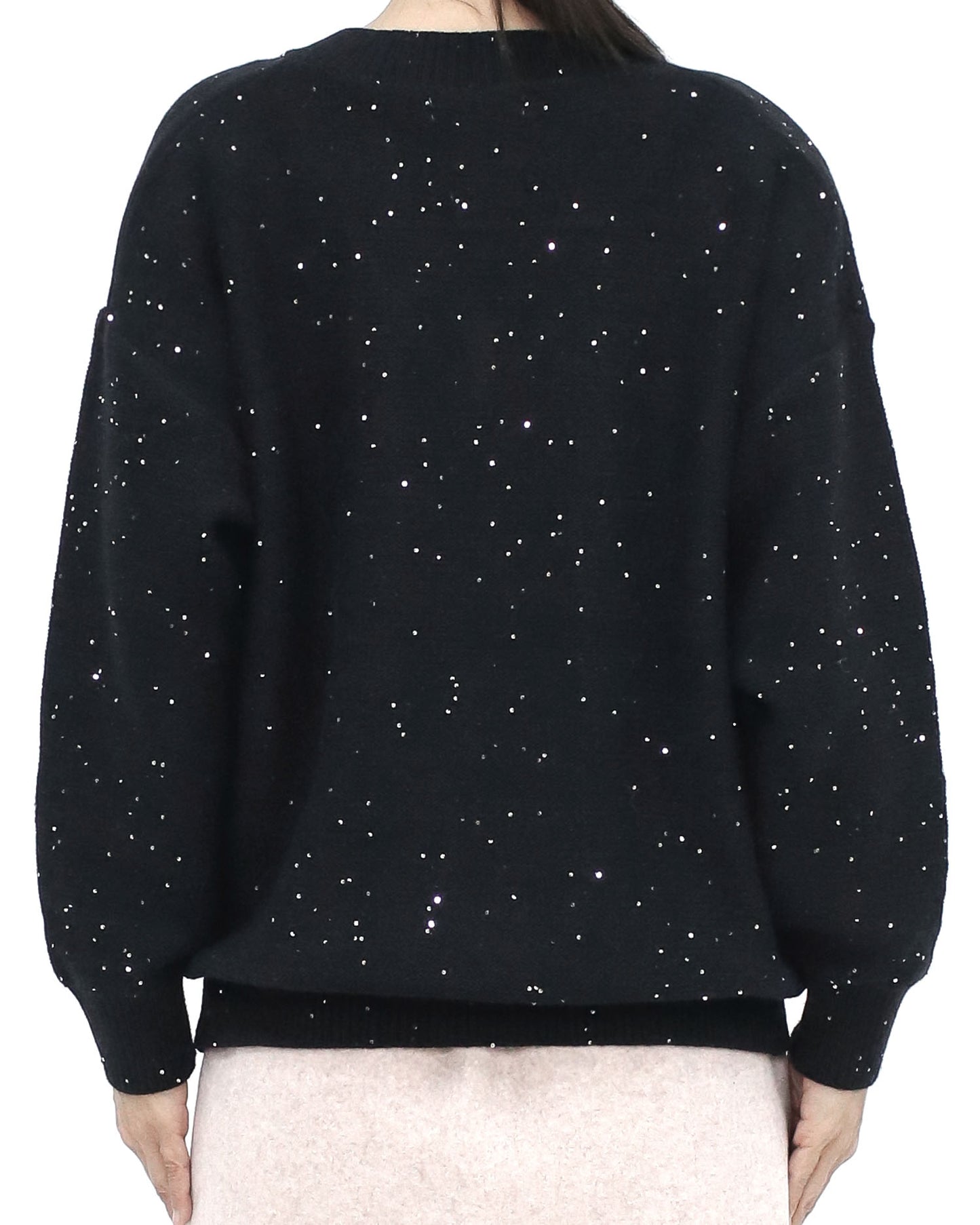 black sequins knitted top