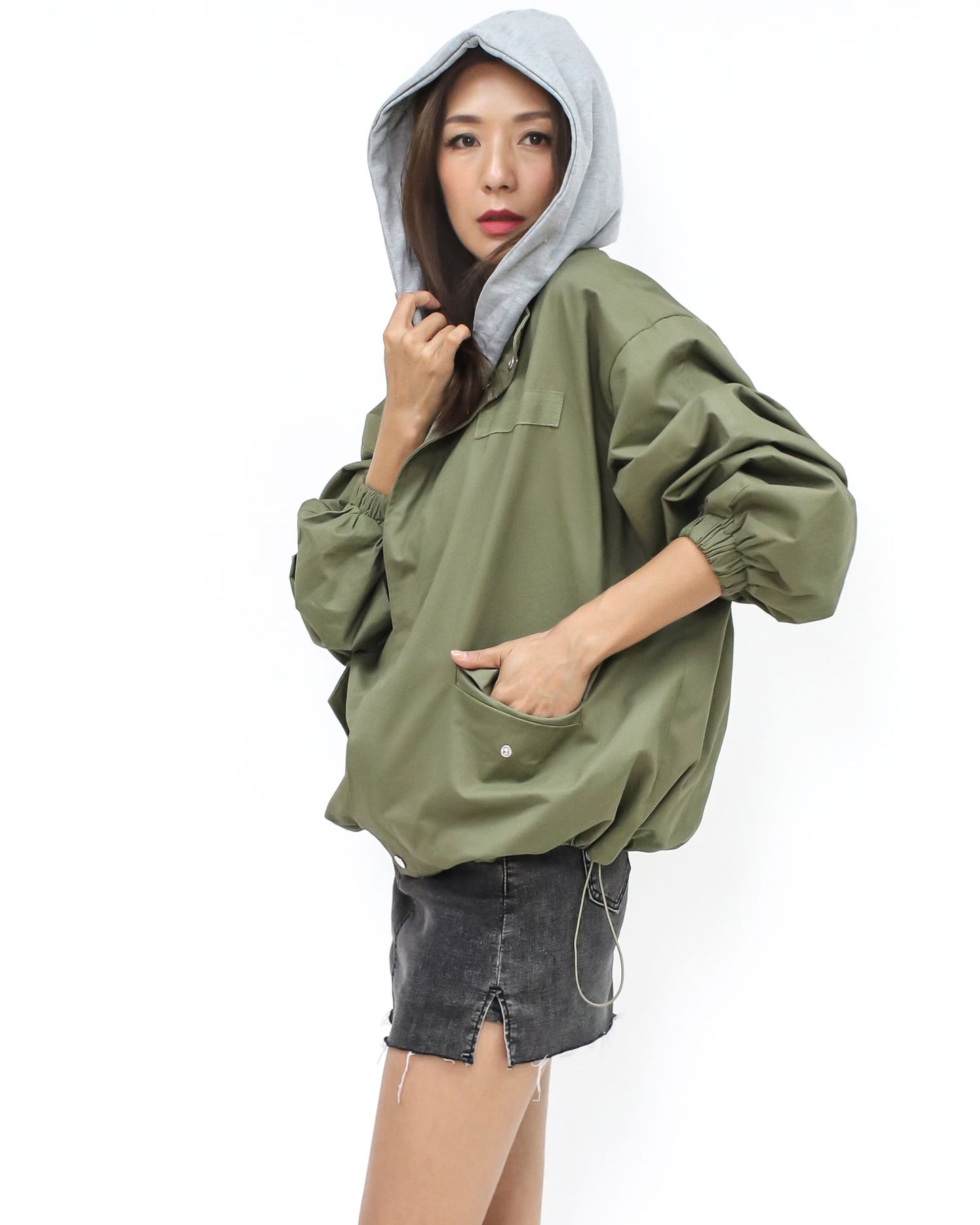 green & grey sweat hoodie jacket *pre-order*