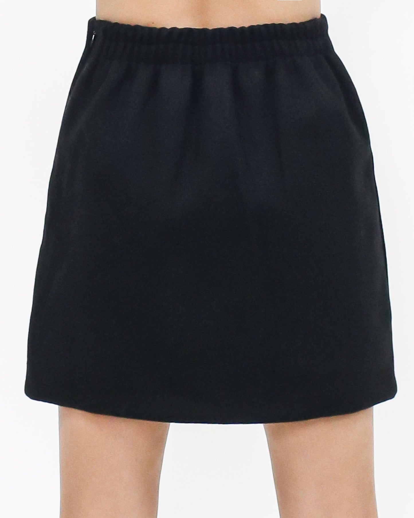 black wool blended skort