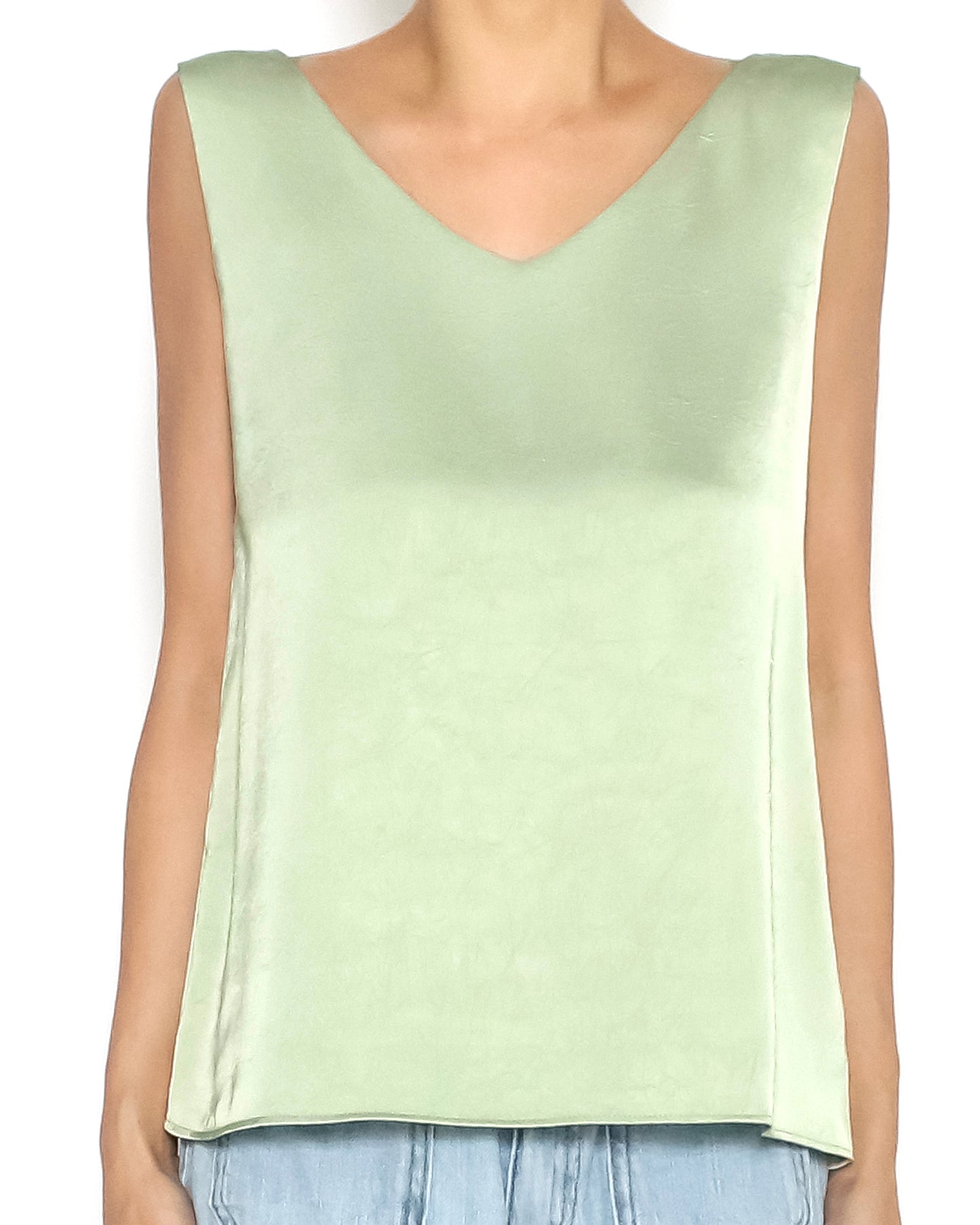 light green slinky texture vest *pre-order*