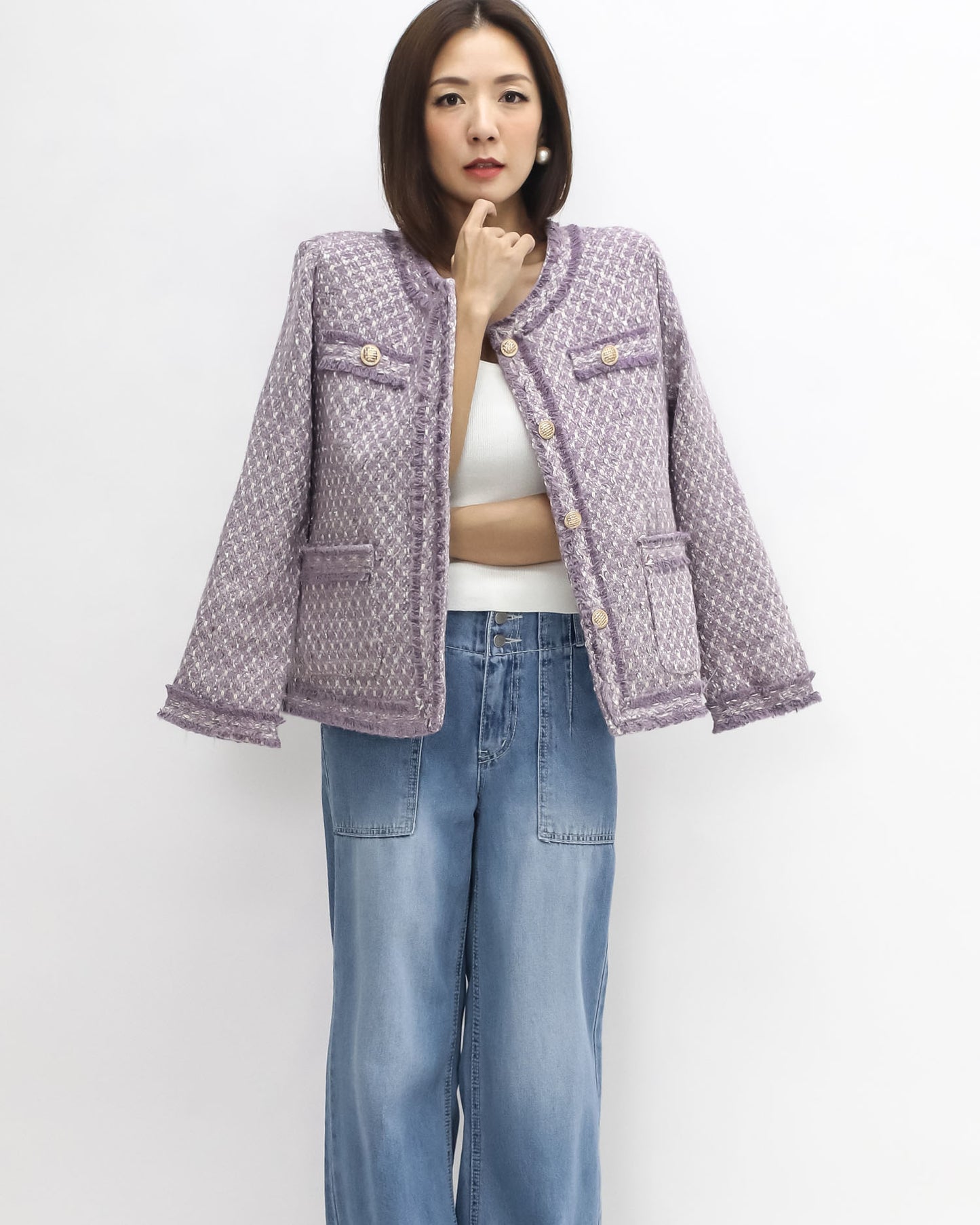 lilac luxe tweed jacket *pre-order*