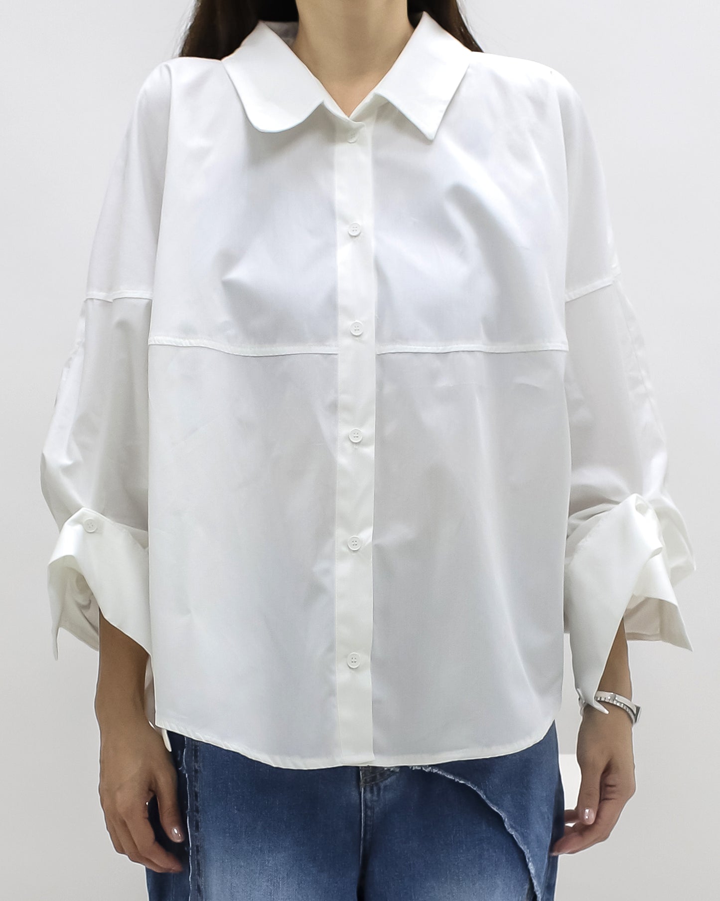 ivory button sleeves shirt *pre-order*