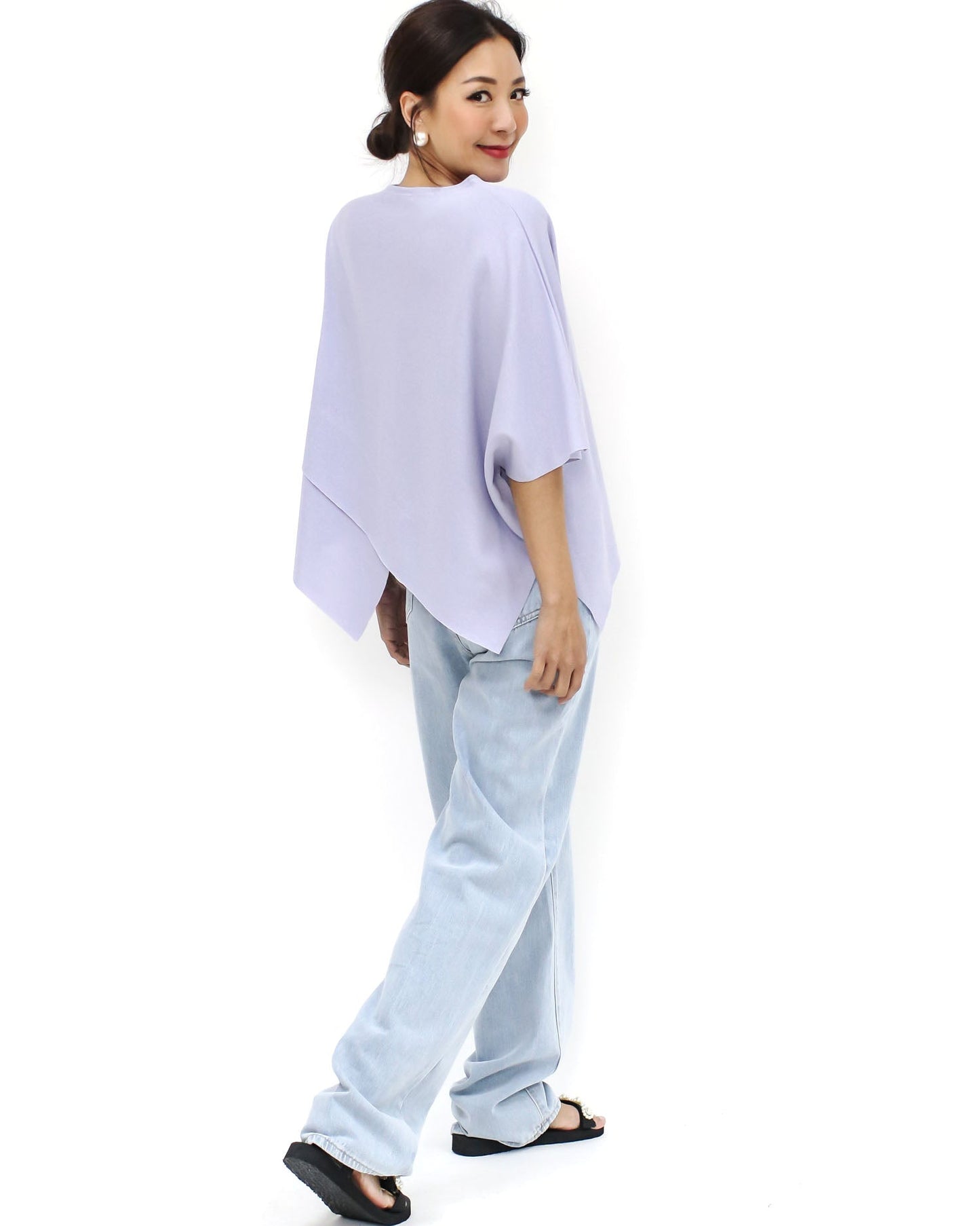 lilac cape asymmetric hem tee *pre-order*