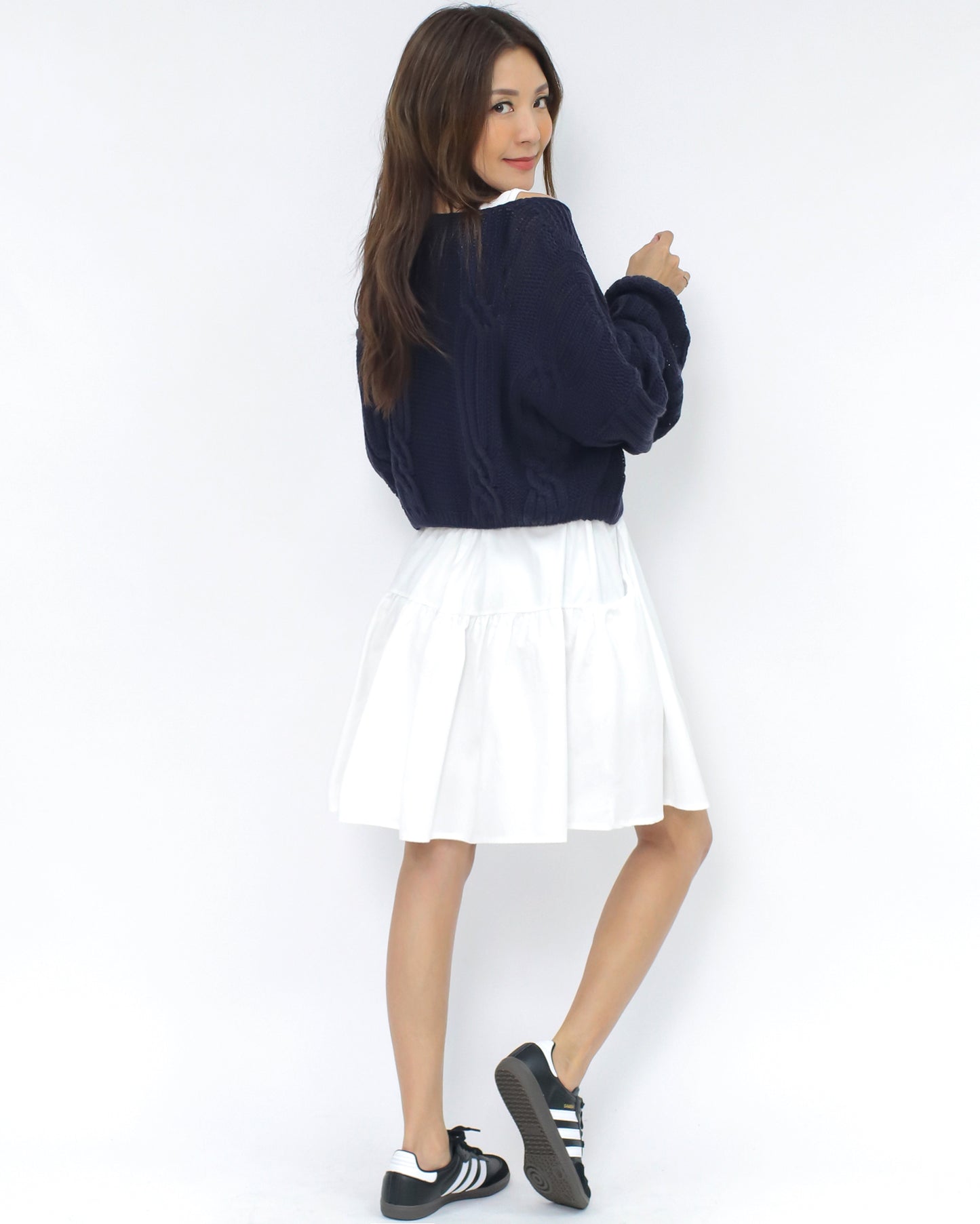 ivory pockets shirt skirt