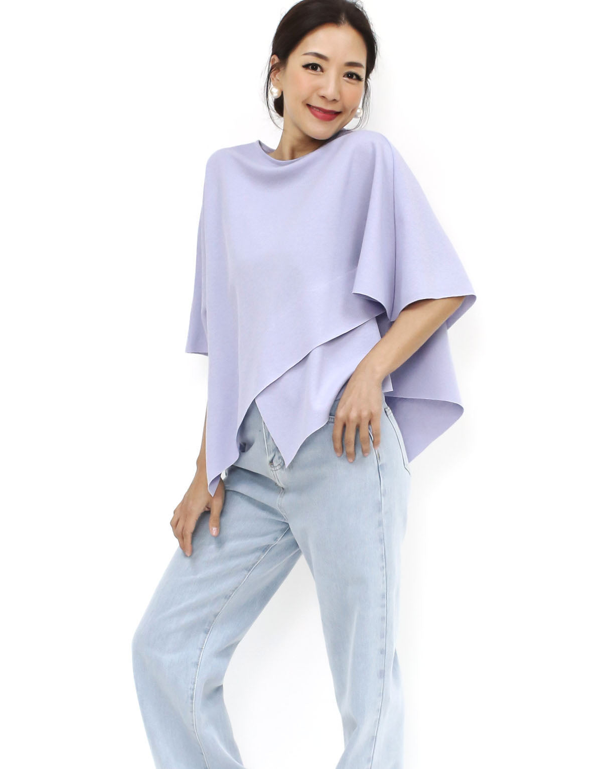 lilac cape asymmetric hem tee *pre-order*