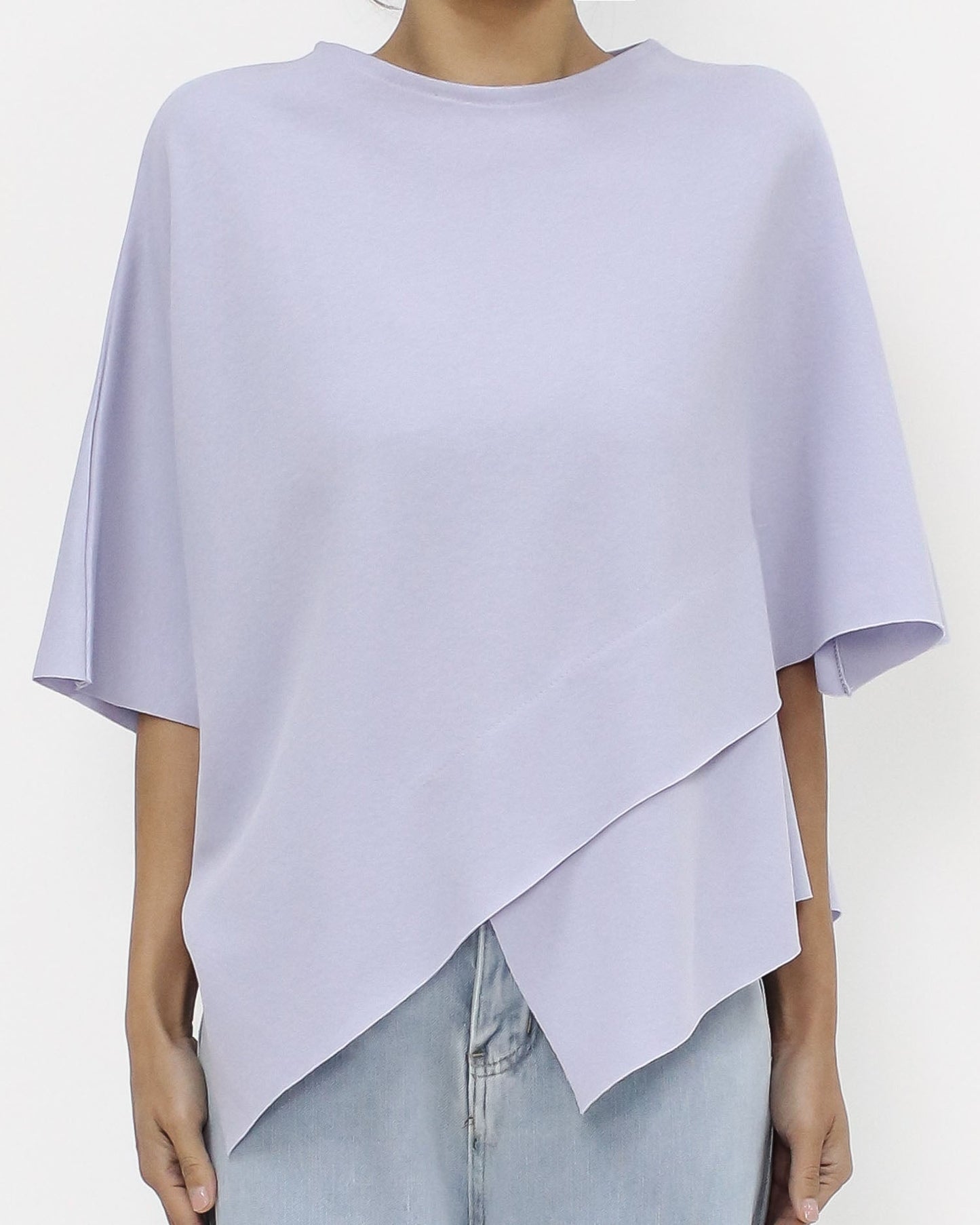 lilac cape asymmetric hem tee *pre-order*