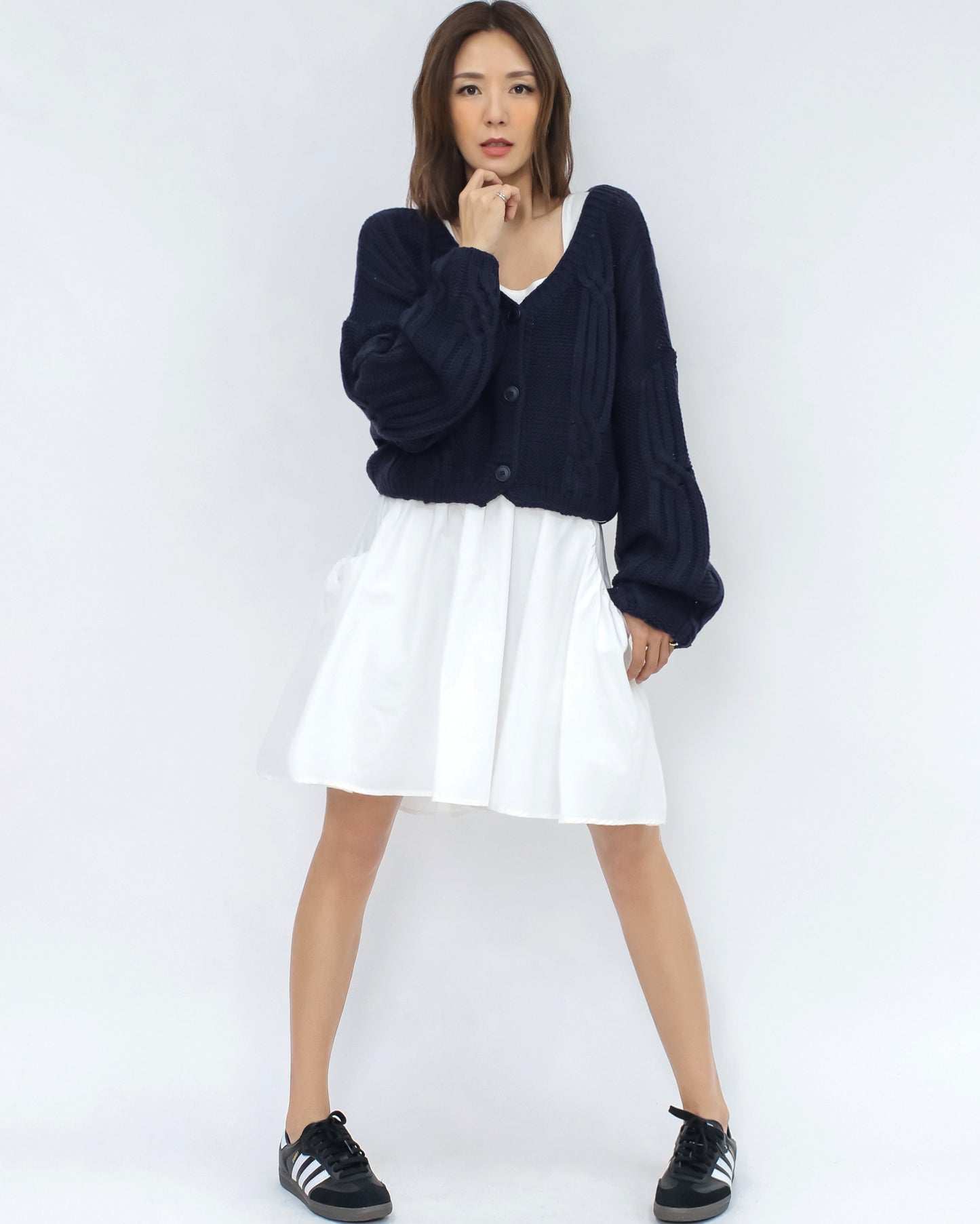 ivory pockets shirt skirt