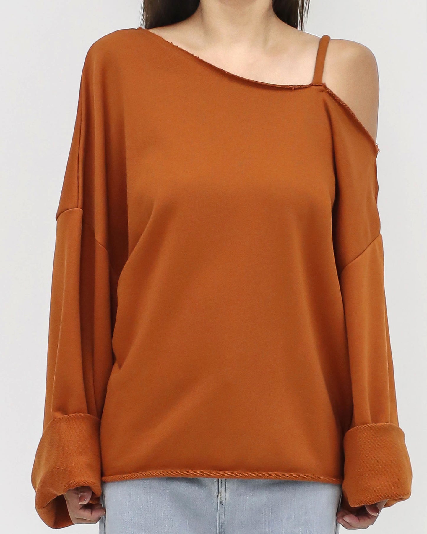 pumpking cutout shoulder sweatshirt *pre-order*