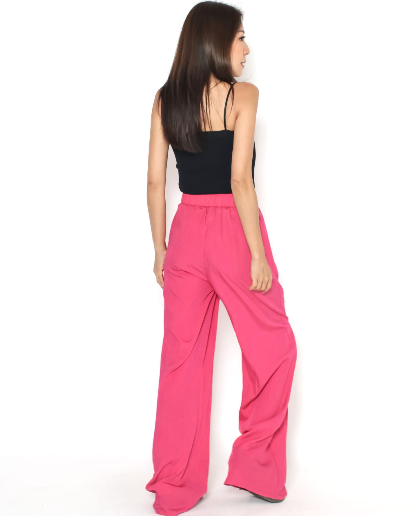 pink slinky straight leg pants *pre-order*