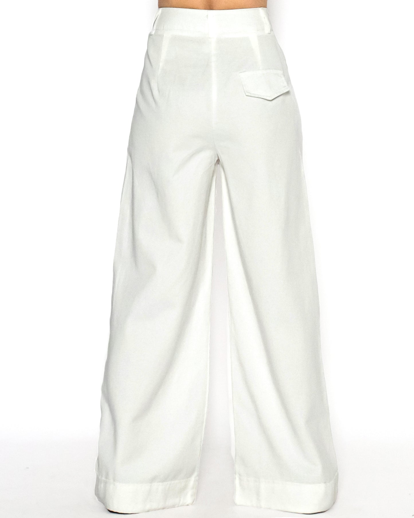 ivory straight legs fold hem pants *pre-order*