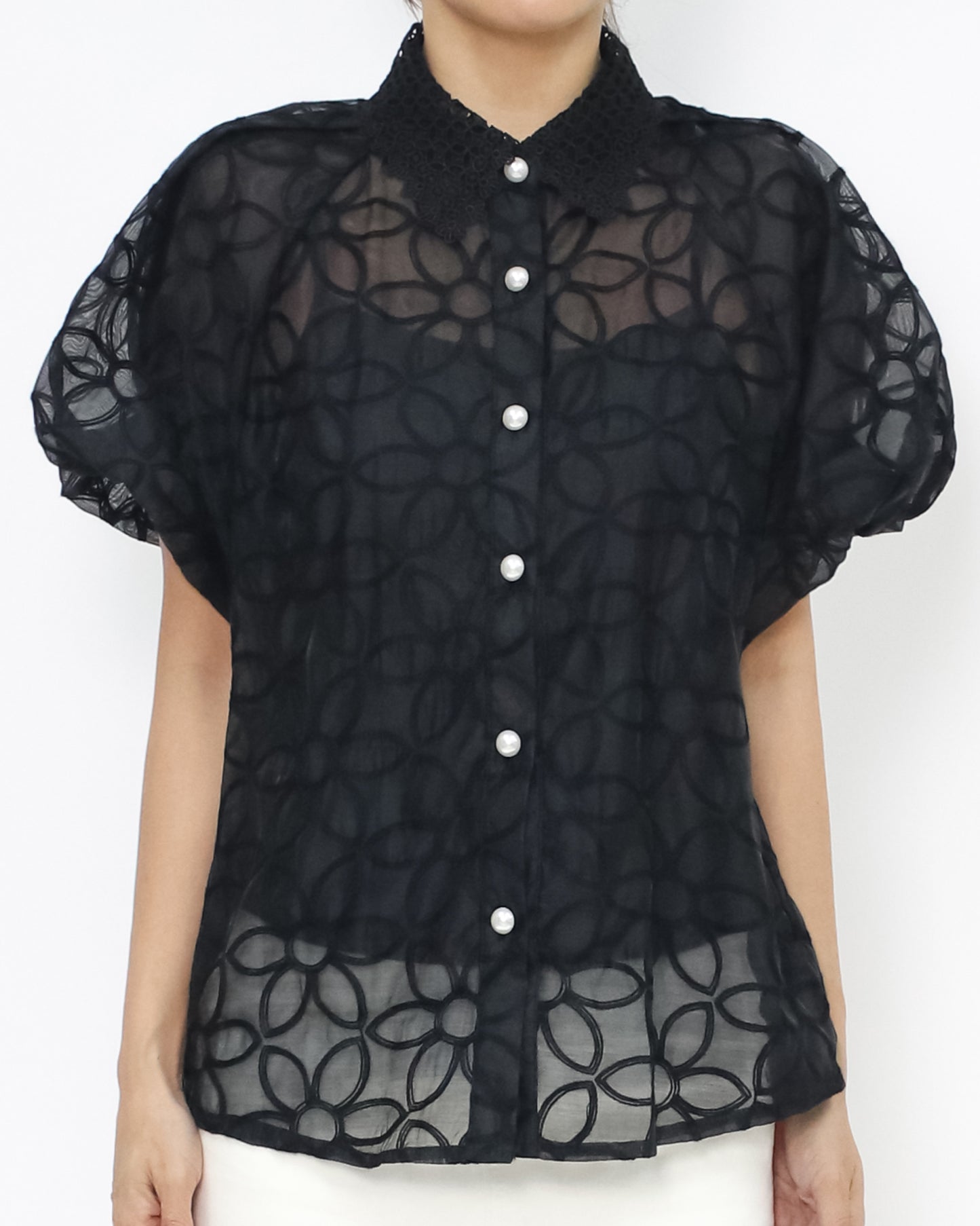 black crochet shirt w/ slip vest *pre-order*